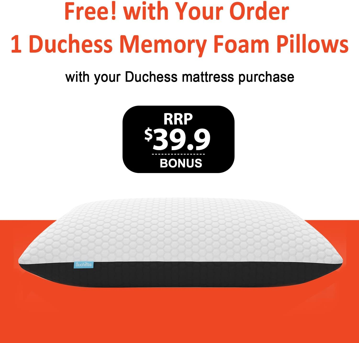 Duchess Gel Memory Foam Mattress Advanced Cooling Technology with Thermal Gel Layer Three-Layer Support System Dual-Sided Flippable Design (Firm & Medium Soft) Includes 1 Pillow (Queen) image number 2