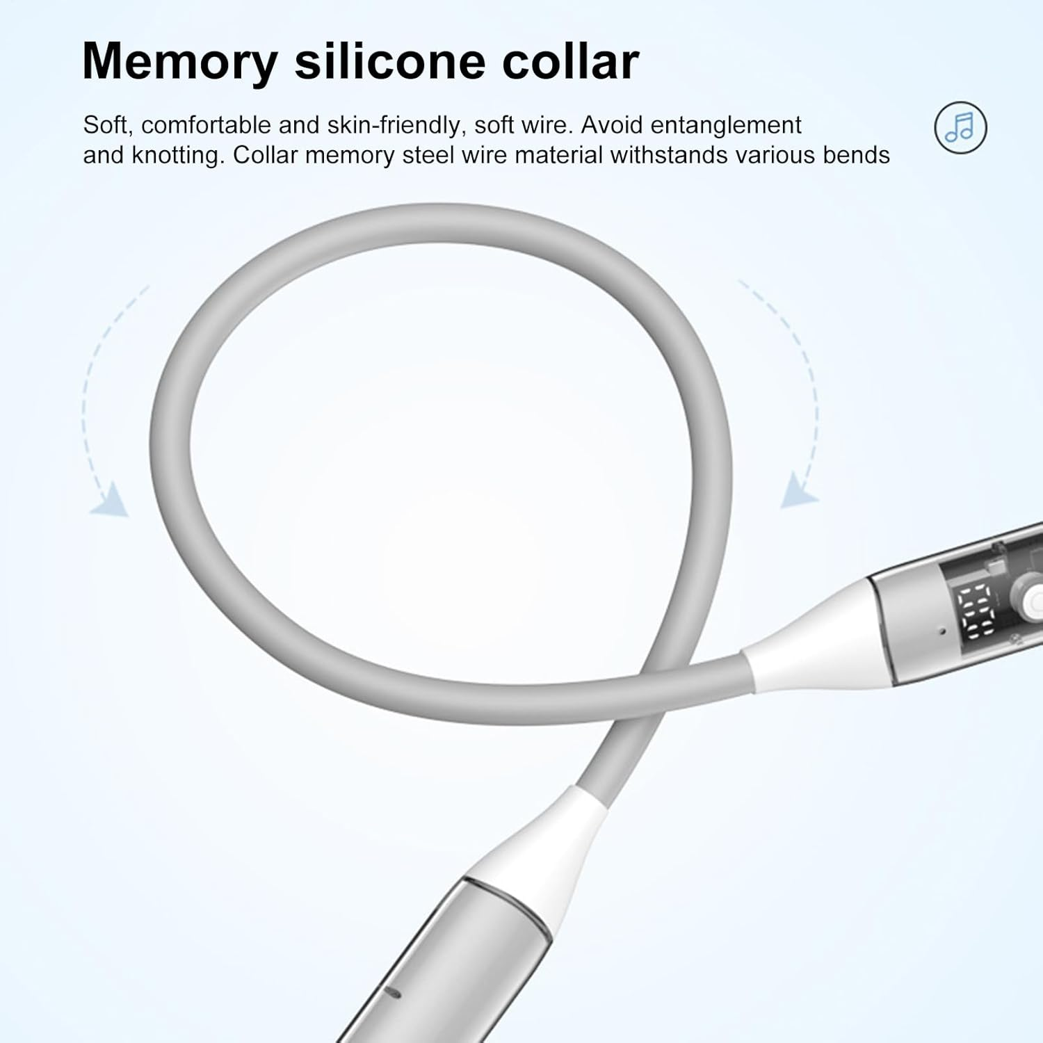 Yulokdwi Neckband Earbuds - In-Ear Earphones with Microphone | Ergonomic Transparent Double Microphone Earphone Headset for Work Sport Home Gym Running Men Women image number 2