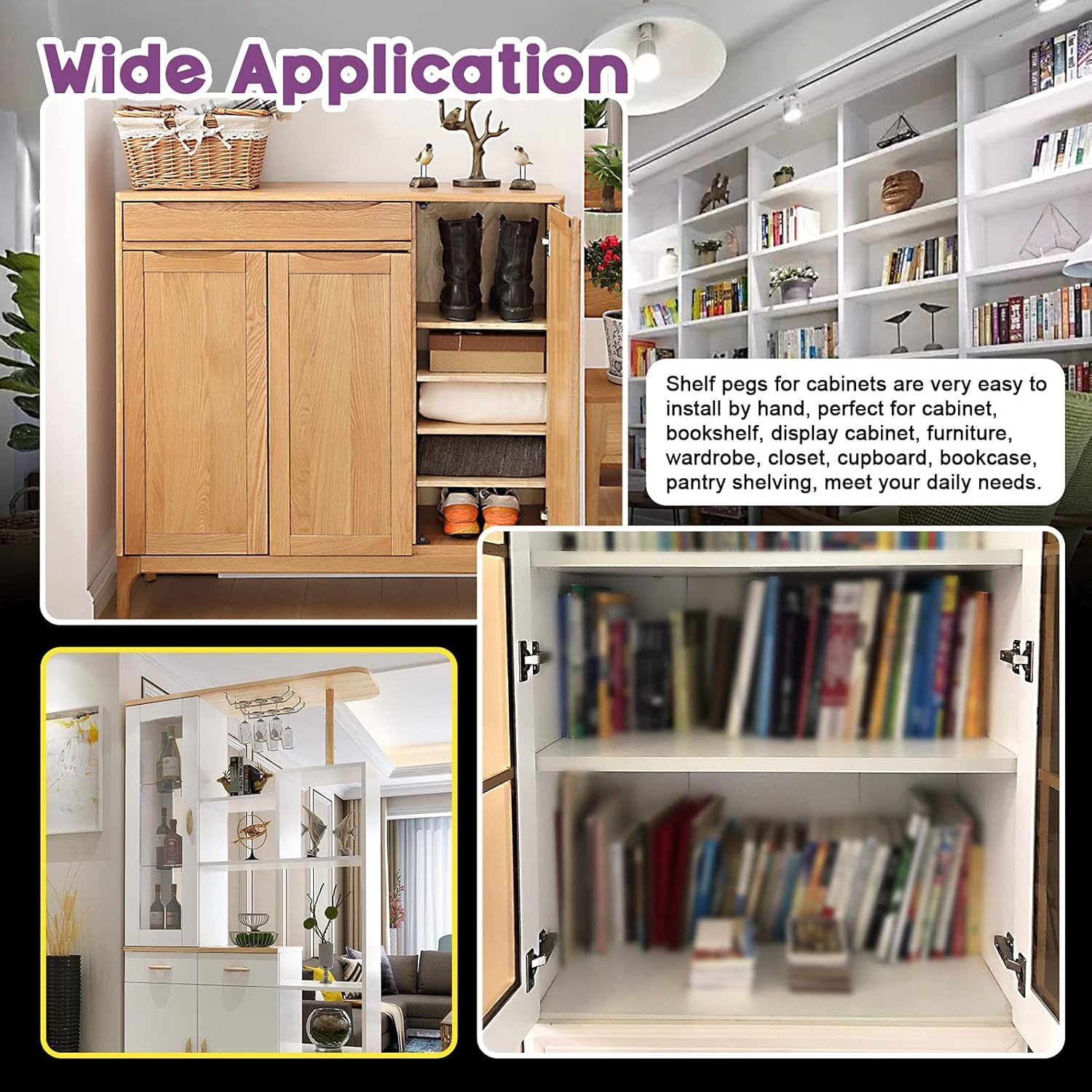 Swpeet 120Pcs 5Mm Shelf Pins, Metal Nickel Plated Spoon Shaped Cabinet Support Pegs Book Bracket Shelf Pegs Pins for Furniture Shelves Bracket Entertainment Centers image number 1