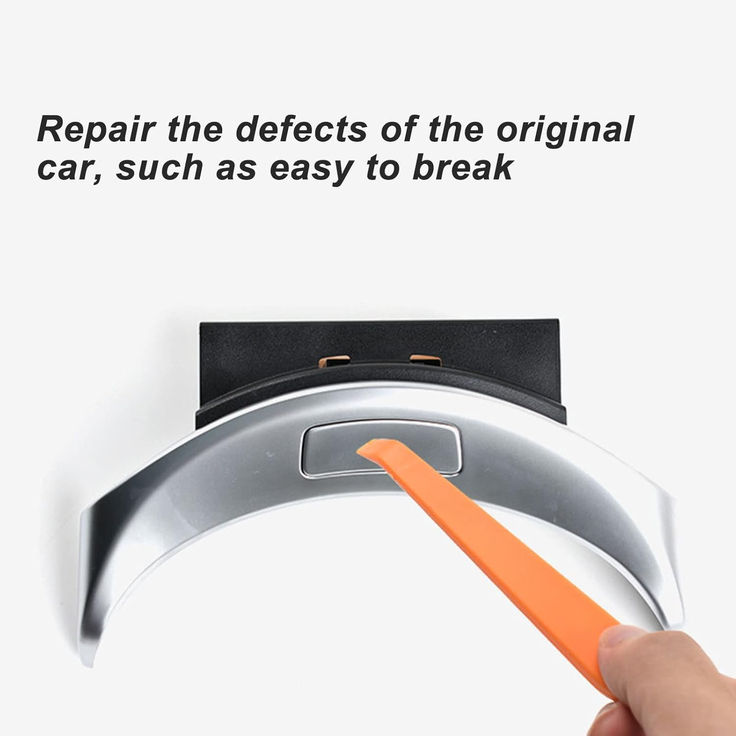 Center Console Armrest Storage Box Release Button Switch Cover, 2056803407 2056803307 Car Interior Protective Cover Trim for Benz W205 C200 C250 C300 C400 W253 GLC260 GLC200 GLC300 (Silver) image number 4