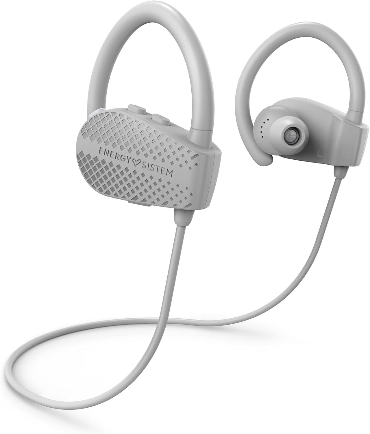 Energy Sistem Earphones Bluetooth Sport 1+ Grey In-Ear Earphones Sports Headphones (Bluetooth 5.1, Voice Control, Secure Fit Mounting System, Sweatproof), Grey