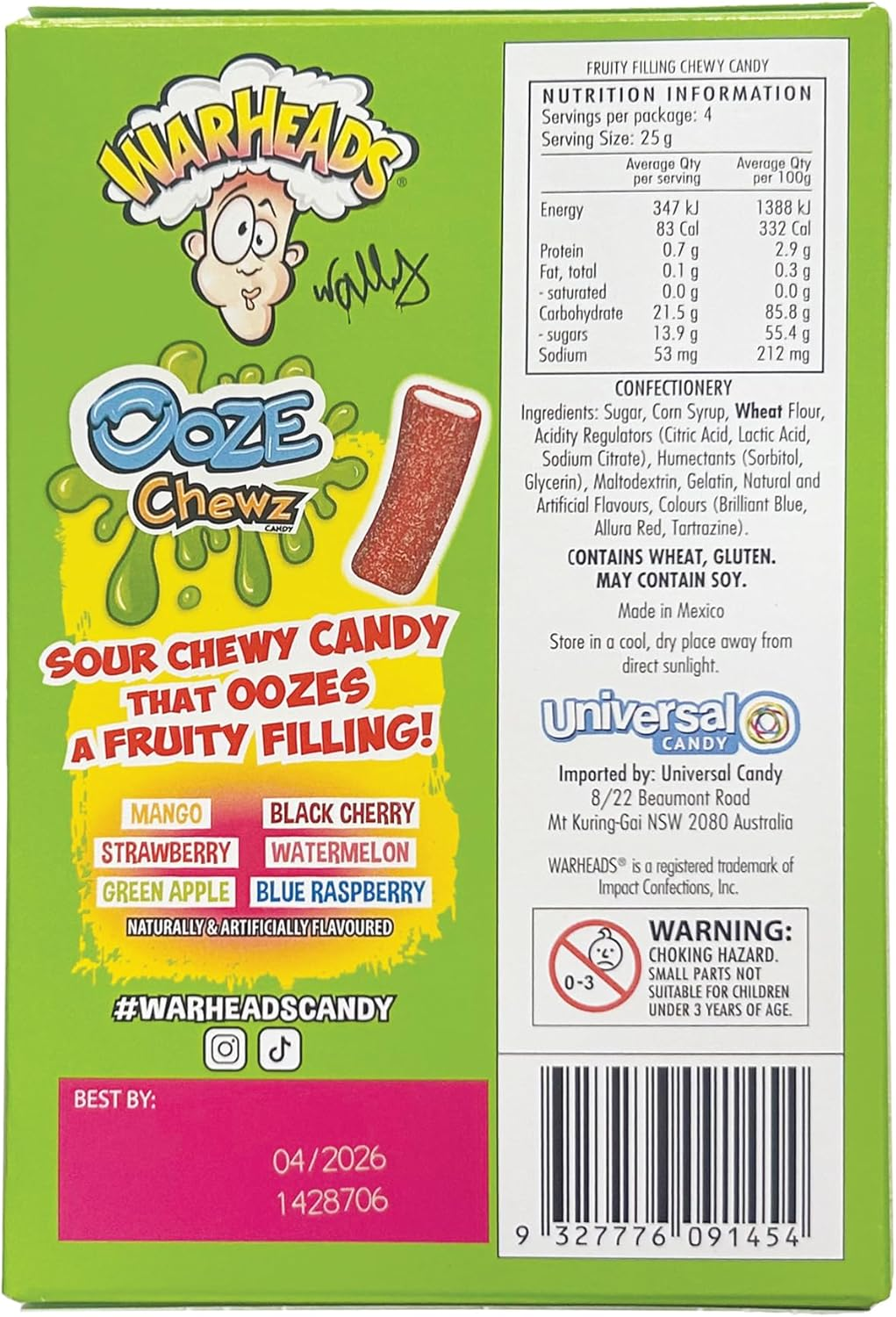 Warheads Ooze Chews Theatre Box 99G