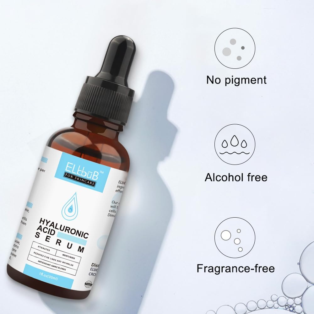 Hyaluronic Acid Serum for Face 30Ml | Anti-Aging Wrinkle Serum | Deep Hydration, Moisturizing & Firming | Smooths Fine Lines, Brightens & Softens Skin | Lightweight Fast Absorbing | Pack of 2 image number 3