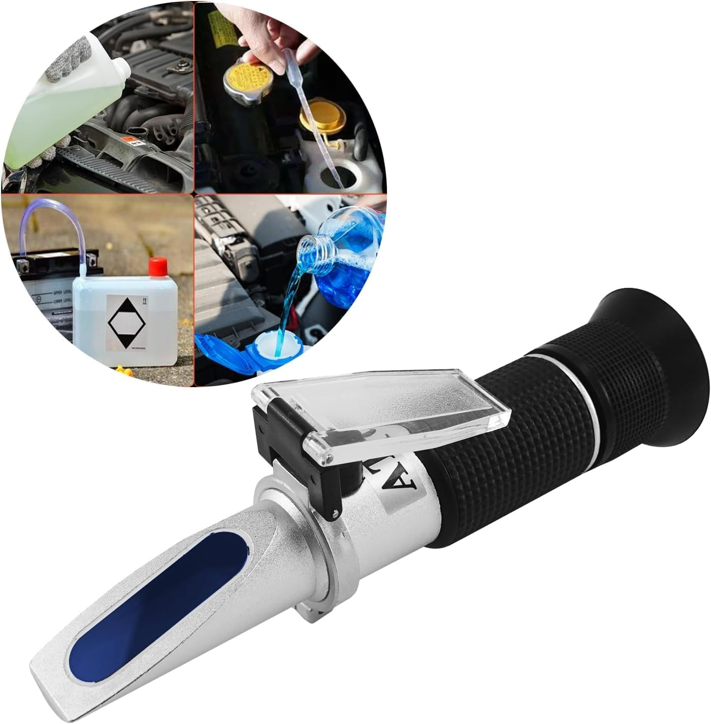 QUMOX 4-In-1 Coolant Refractometer for Antifreeze, Battery Acid, Diesel Exhaust Fluid & Windshield Washer &ndash; No Battery Needed, ATC Optical Tester with Case for Car Maintenance image number 5