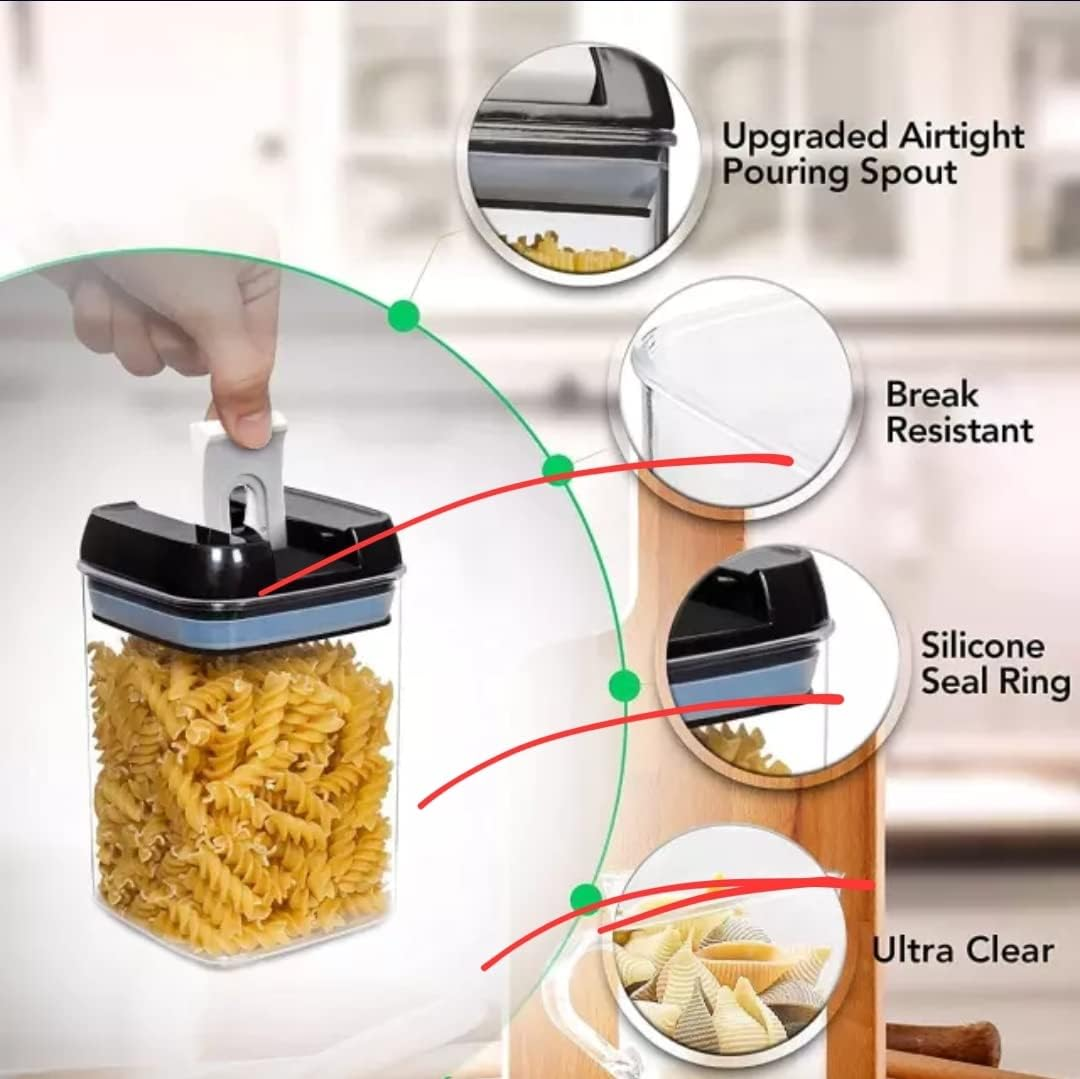 Airtight Food Storage Container 12 Sets with Easy Open & Lock, Air-Tight Dry Fresh Storage Set Bpa-Free Clear Durable Plastic Ideal for Flour, Sugar, Snacks Pantry & Kitchen & Much More &ndash;And Free Labels & Marker. (12 Sets Clear Airtight Container) image number 5