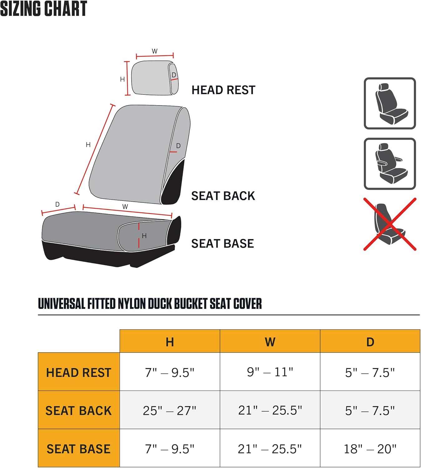 Carhartt X-Games Unisex Universal Low Back Seat Covers image number 5