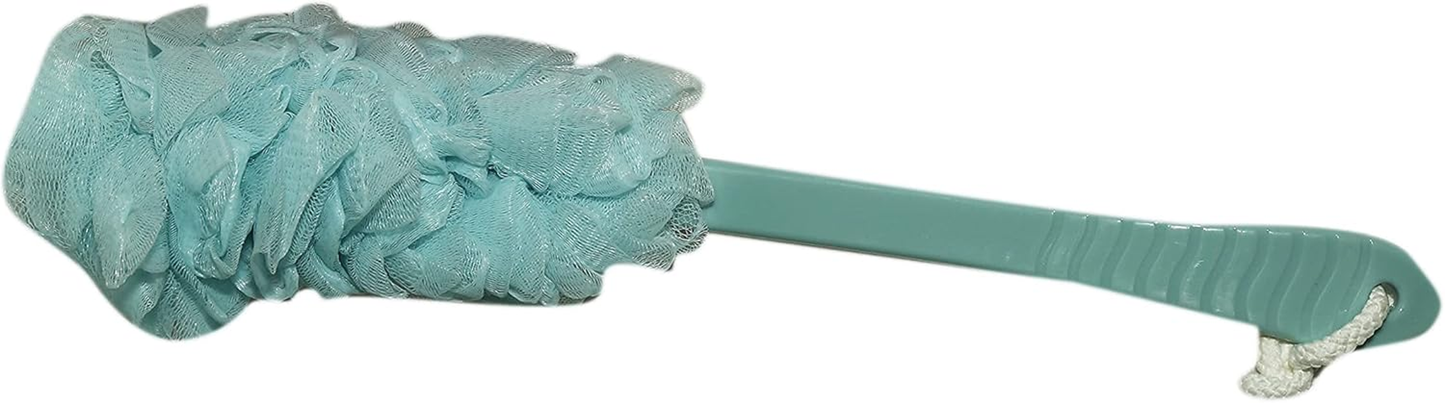 EVOHOME&reg; Luxury Bathing Loofah Exfoliating Scrub Soft Sponge with Handle for Body and Back Scrubber Brush Bath Puff for Men & Women Bathing Sponge (Sea Green, Set of 1) image number 5