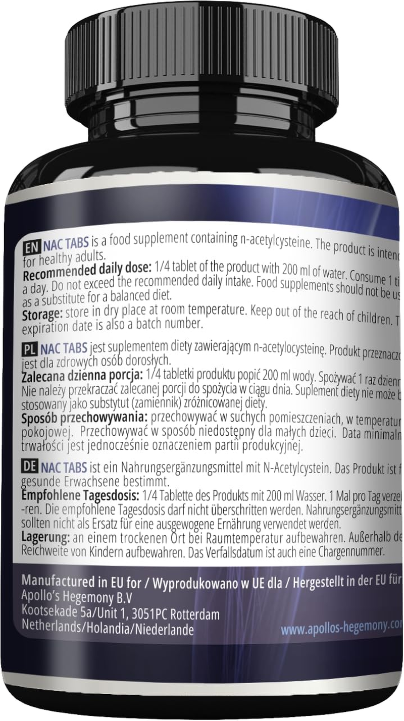 NAC 150 Mg - N-Acetyl L-Cysteine - 300 Vegan Tablets - 1200 Servings - Amino Acid Dietary Supplement to Support Liver Function - by Apollo'S Hegemony