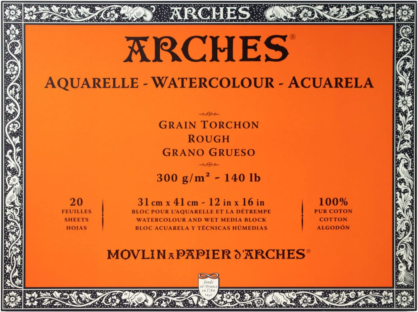 Arches Watercolor Paper Block, Rough, 12" X 16", 140 Pound image number 2