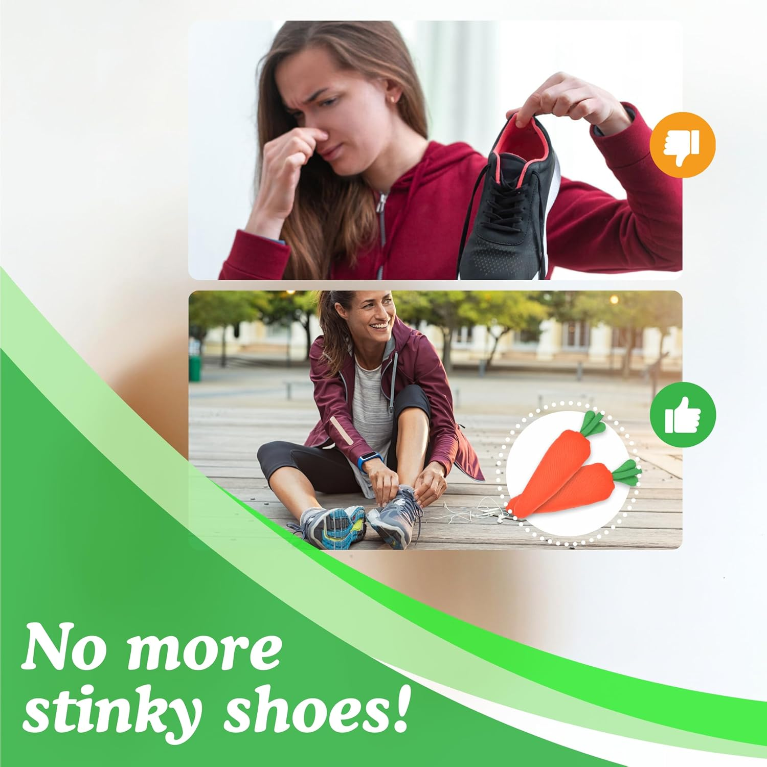 Chilisoles 2 Pack Shoe Deodorizer Odor Eliminator for Shoes, Cleats, Closets, Drawers, Gloves - Moisture Absorber, Air Freshener, Carrotsoles, 1 Count (Pack of 2)