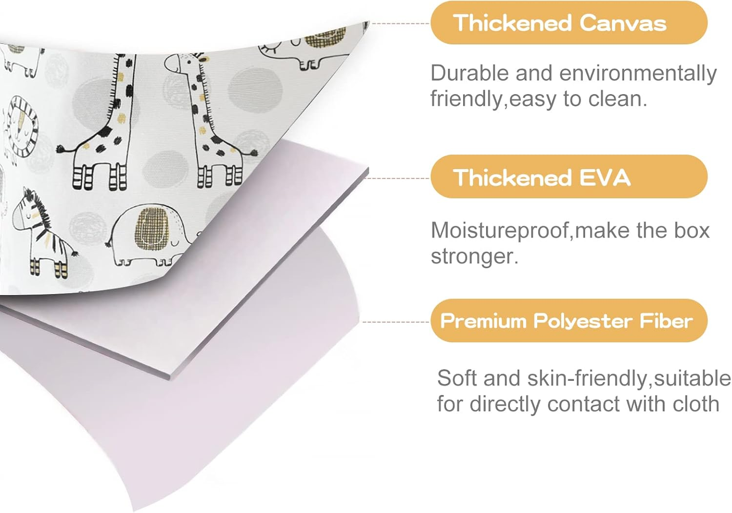 Inough Toy Baskets Toys Organizer Kids Storage Basket, Baby Room Decor Giraffe Laundry Baskets with Drawstring Mothers Day Gifts Basket for Kid'S Room (Giraffe, Large) image number 2