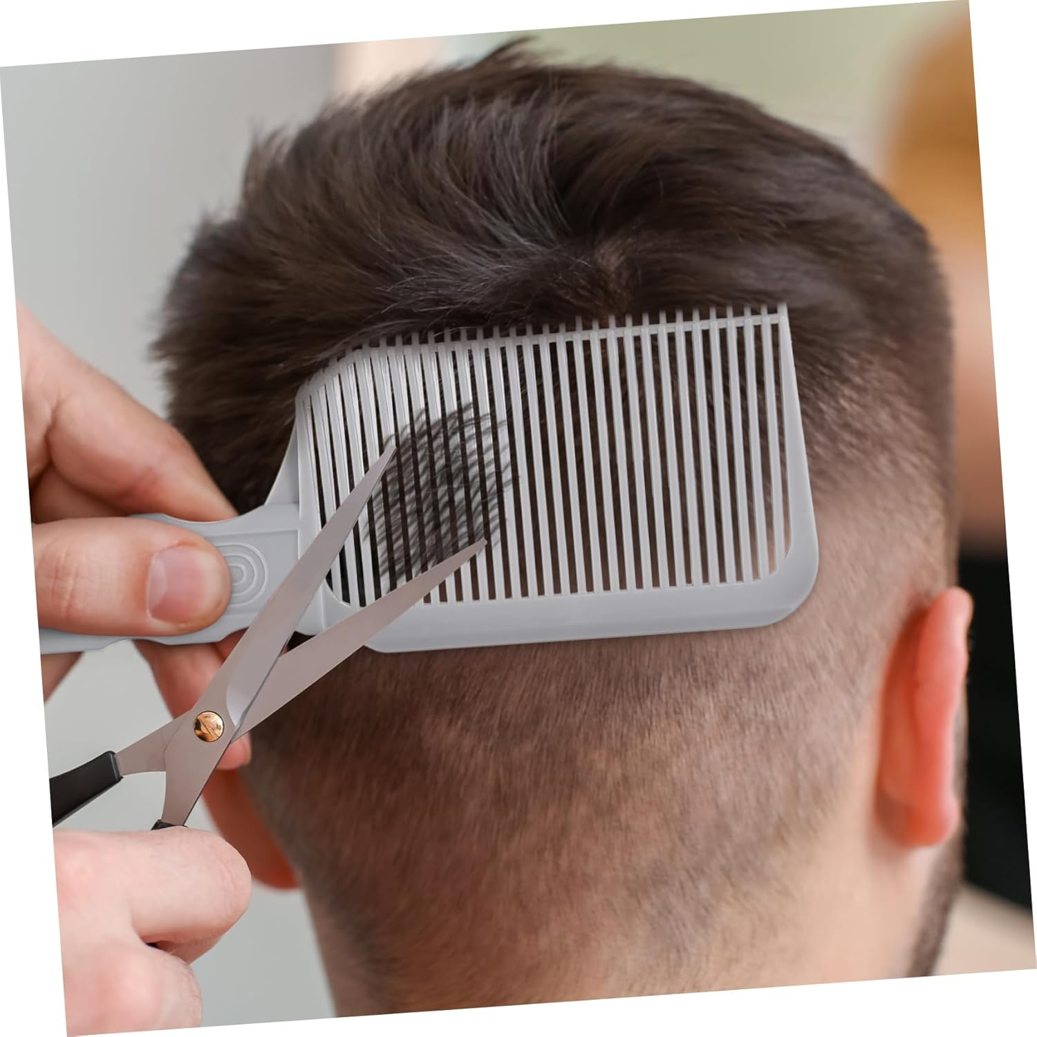 TOPPERFUN Men'S Hair Cutting Comb Professional Barber Styling Comb for Fades Blending and Flat Tops Ergonomic Design for Comfortable to Hold and Precision Cutting image number 6