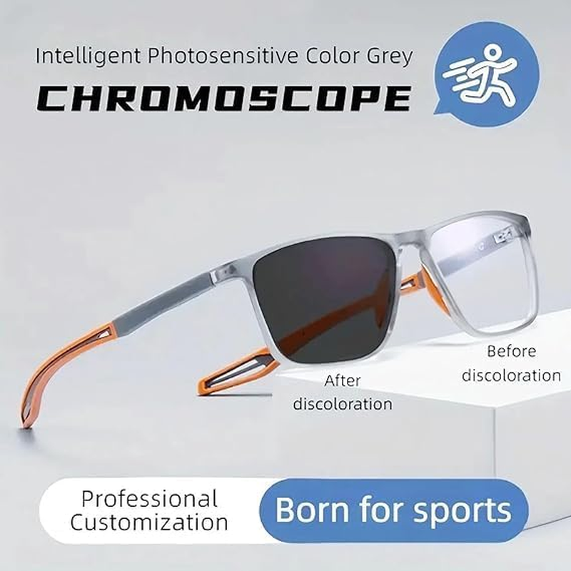 Sport Intelligent Photochromic Progressive Bifocal Presbyopia Glasses for Women Men, Chromoscope. Multifocus Reading Glasses (+1.00/40-45 Year,Black*) image number 6