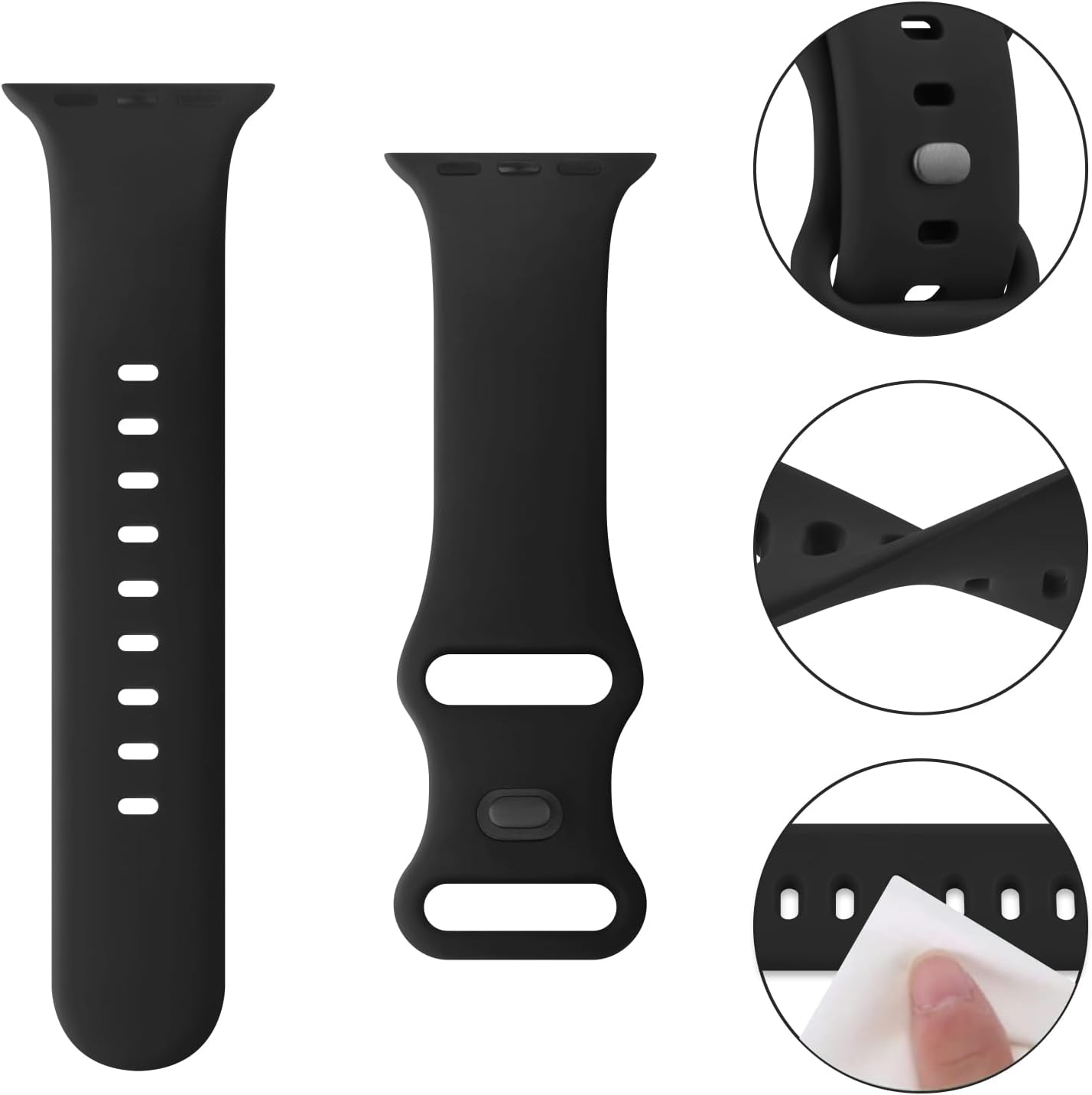 Sport Band for Apple Watch Band 38Mm 40Mm 41Mm 42Mm 44Mm 45Mm 46Mm 49Mm for Women Men, Soft Silicone Waterproof Replacement Straps for Iwatch Series 10/9/8/7/6/5/4/3/Se/Ultra image number 3