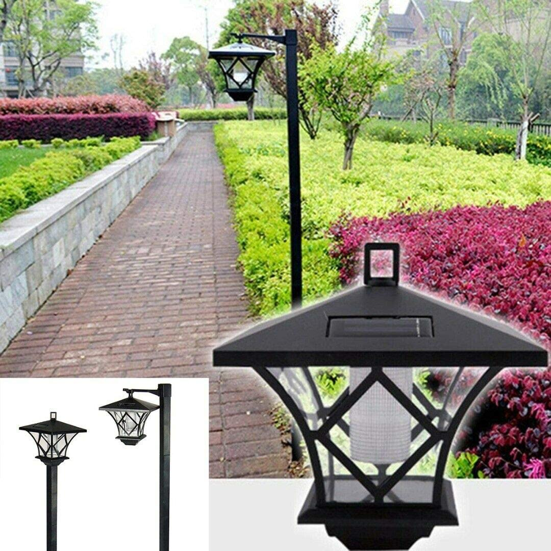 Dovhmoh 1.5M LED Solar Powered Garden Lamp Post - Decorative Waterproof Outdoor Lantern Lights for Pathway, Driveway, Yard, Porch