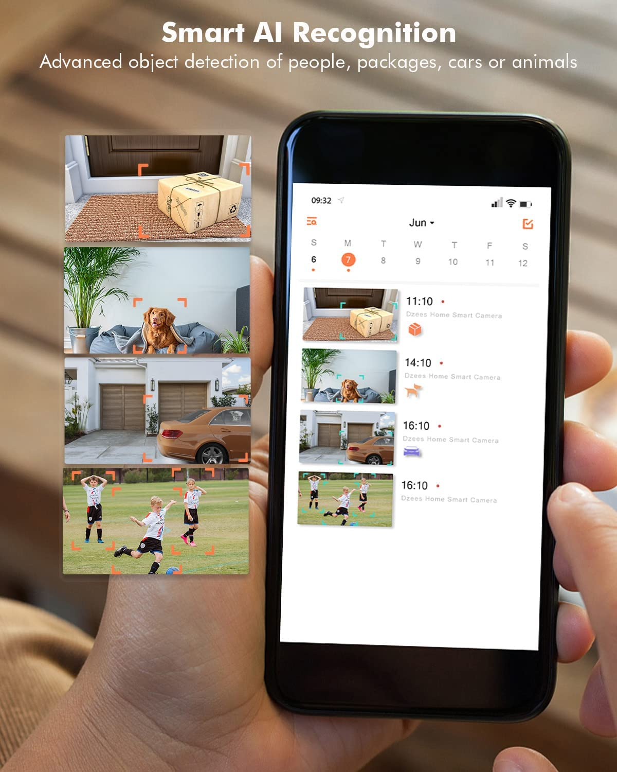 Dzees Wireless Security Camera Outdoor with Magnetic Mount, 4MP Battery Powered Security Cameras Wireless Outdoor for Home Security, AI Motion Detection/2-Way Talk/Color Night Vision/Ip66/Cloud/Sd image number 5