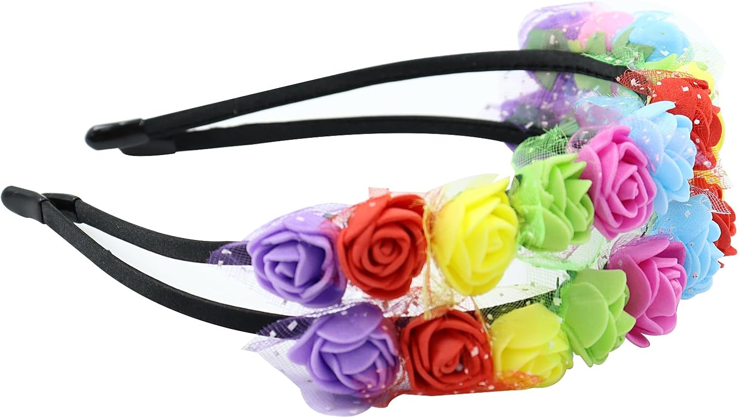 CENPEK 2Pcs Flower Crown Rose Headband Hair Accessories Floral Wedding Crown Rose Crown Hair Ring Hair Accessories Suitable for Festival Wedding Party Birthday Daily Wear