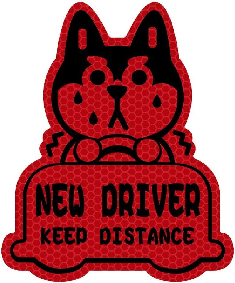 New Driver Reflective Sticker Car Decal,Keep Distance Sticker,For Student Driver-Red