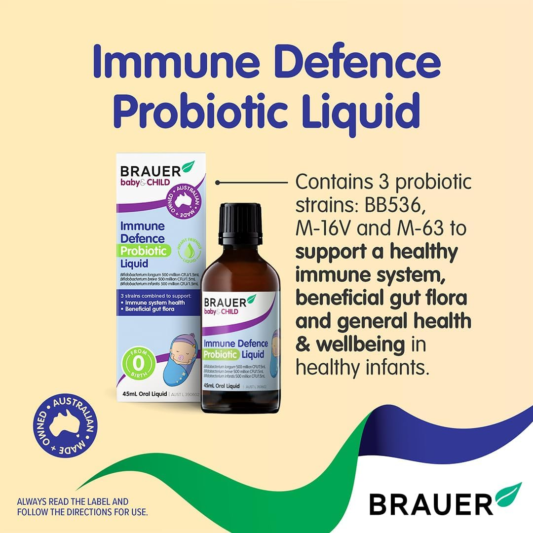 Brauer Baby & Child Immune Defence Probiotic Liquid 45 Ml &ndash; Three Bifidobacterium Strains for Infant Immune & Gut Health image number 4