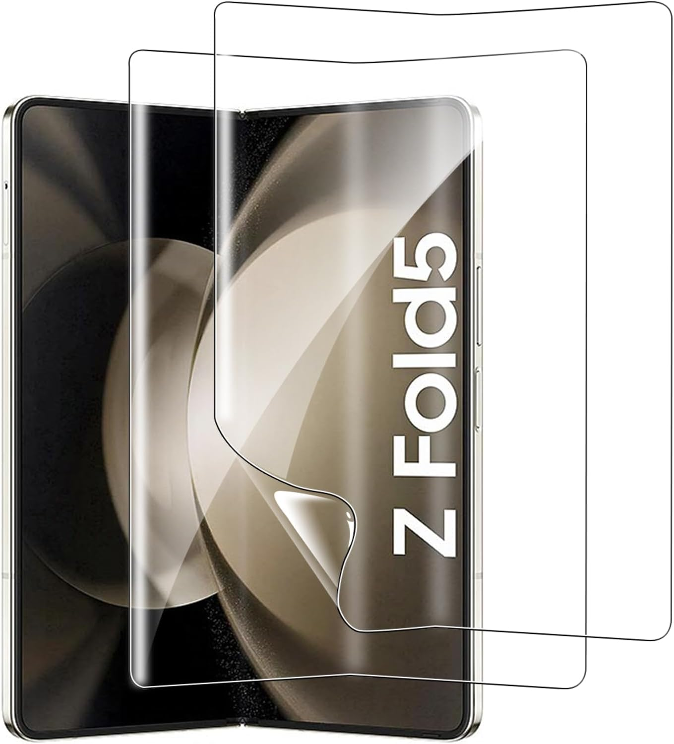 [2 Pack] Hydrogel Screen Protector for Samsung Galaxy Z Fold 5 5G, Electro-Weideworld Scratch Resistant HD Clear TPU Screen Protector image number 4