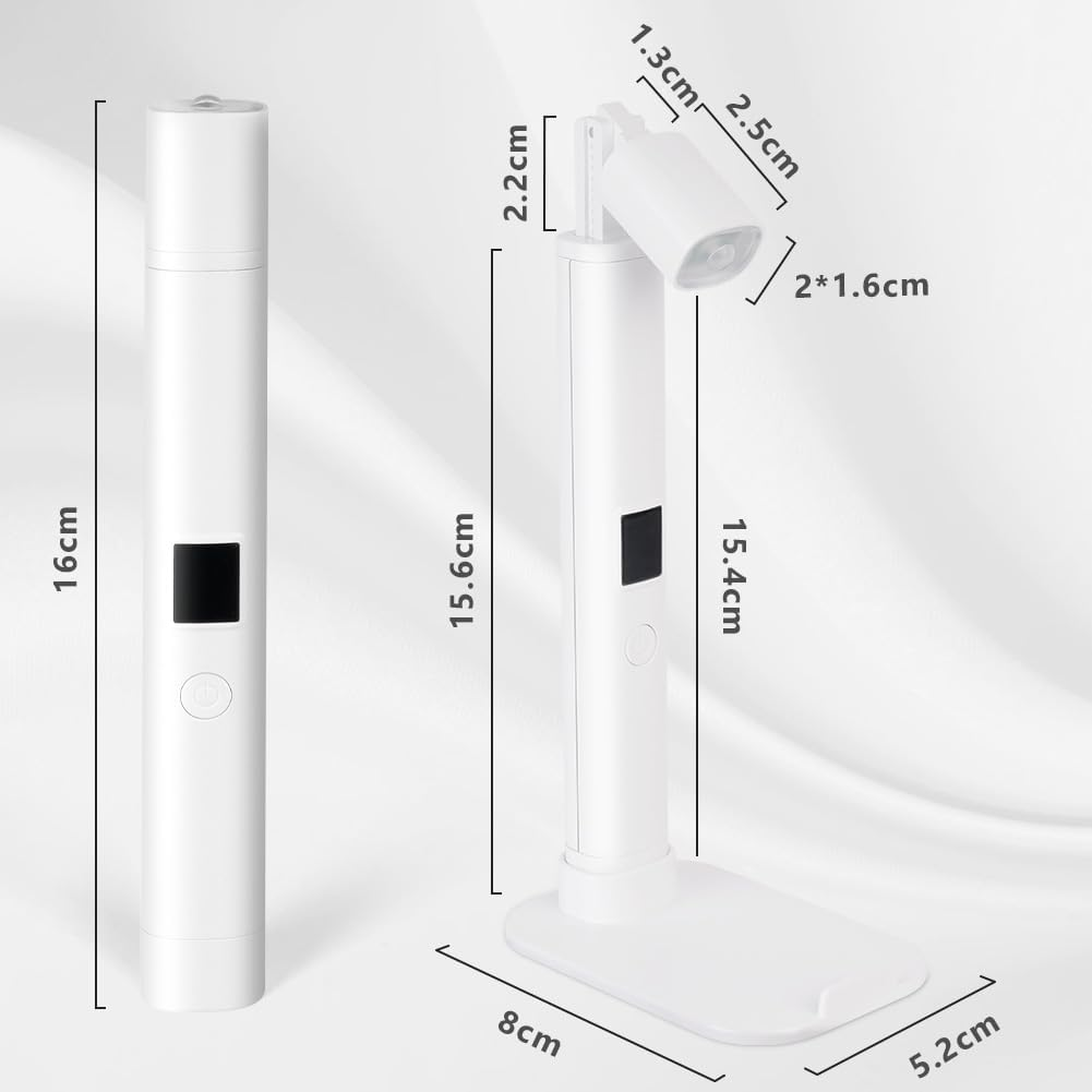 LOPHE UV Nail Lamp for Gel Nails, Handheld Adjustable Nail Gel Lamp with Bracket, USB Nail Dryer Light with LED Screen and 45S 60S Timer, Fast Curing Handheld Nail Lamp for Women Nail Art