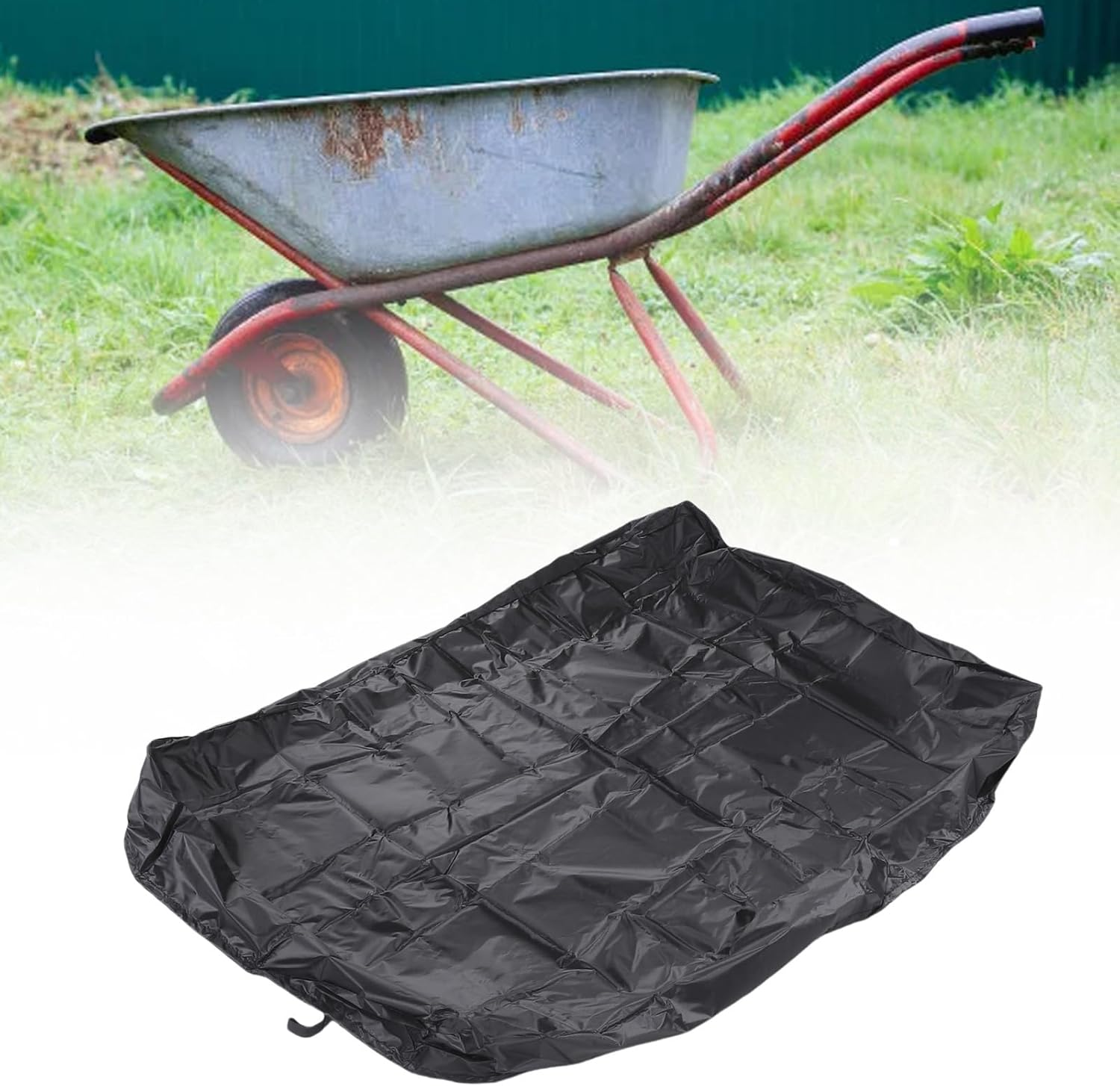 Generic Wagon Cover Water Proof, 59X37 Inches Foldable Dust Proof Oxford Cloth Wagon Cart Rain Cover with Adjustable Drawstring for Outdoor Camping Gardening, Garden Cart Canopy image number 5