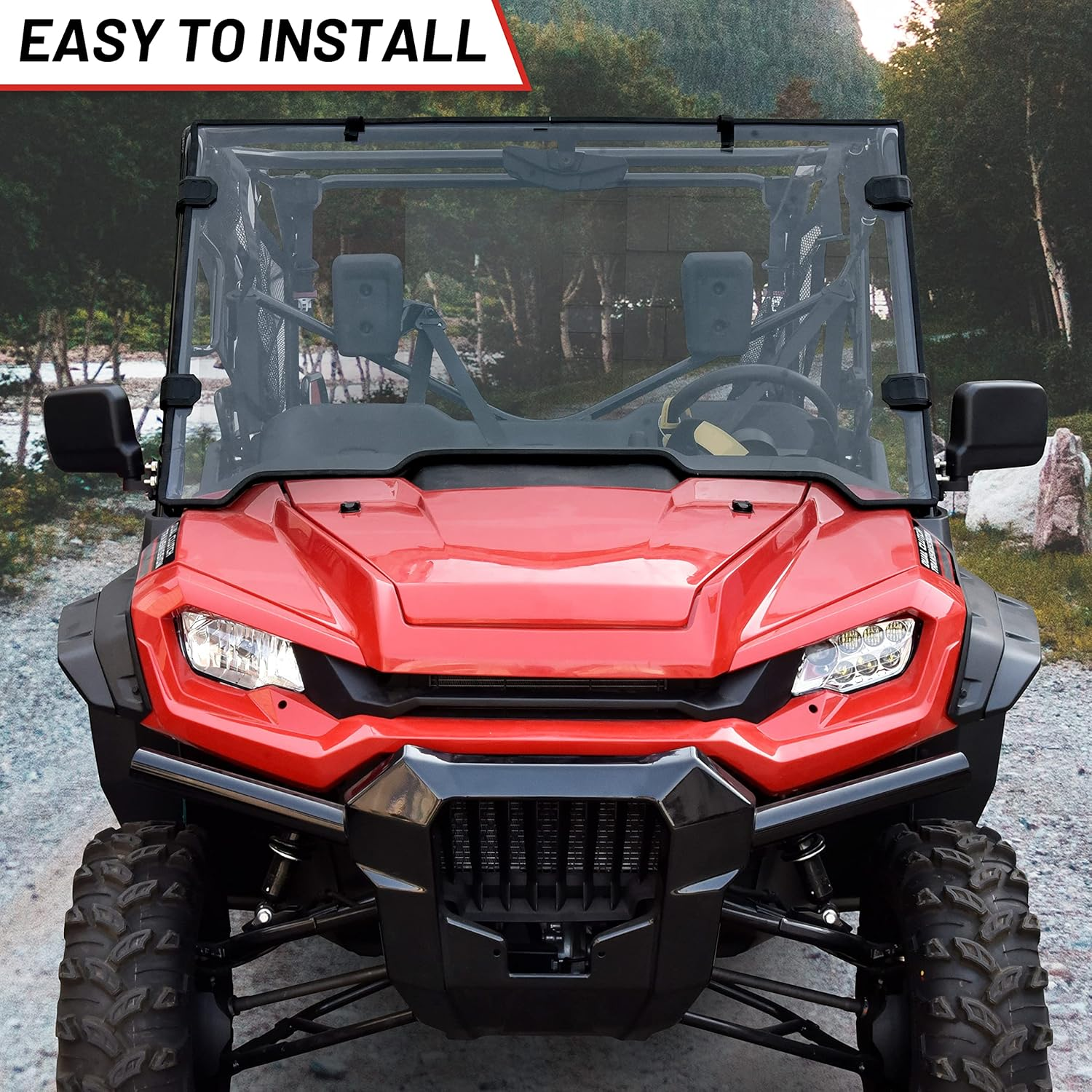 SAUTVS Adjustable Side Mirrors for Honda Pioneer 1000 16-25, High-Definition Clear Wider Folding Exterior Side Rearview Mirror for Honda Pioneer 1000 2016-2025 Accessories, 2PC, Replace# 0SV05-HL4-202 image number 3