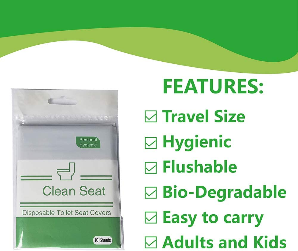 Disposable Toilet Seat Cover Toilet Paper Potty Training Daily Use Travel Size, Eco-Friendly Bio-Degradable Flushable Paper, Toilet Seat for Kids, Toddlers and Adults 5 Packs/50 Counts image number 3