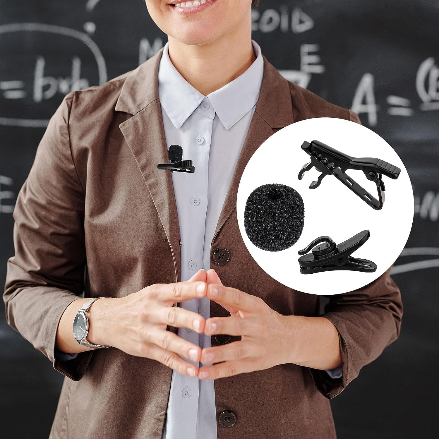 12Pcs Lavalier Microphone Clip Metal Tie Clips with 12Pcs Foam Windscreen Cover, Lapel Microphone Replacement Kit, Shirt Clip, Metal Lapel Mic Clips Sponge Cover Kit Mental Lavalier Microphon image number 3