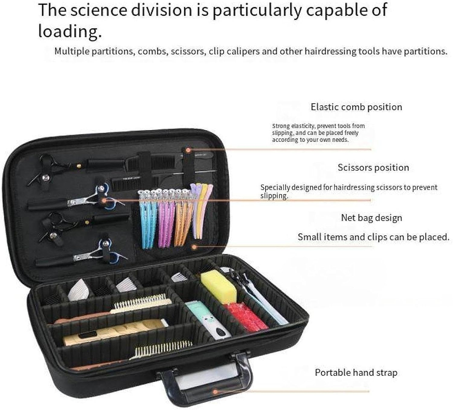 Eigell Hairdresser Bag Hairstylist Traveling Bag Hair Case Organizer Barber Tools Storage Bag Large Capacity Barber Case image number 3