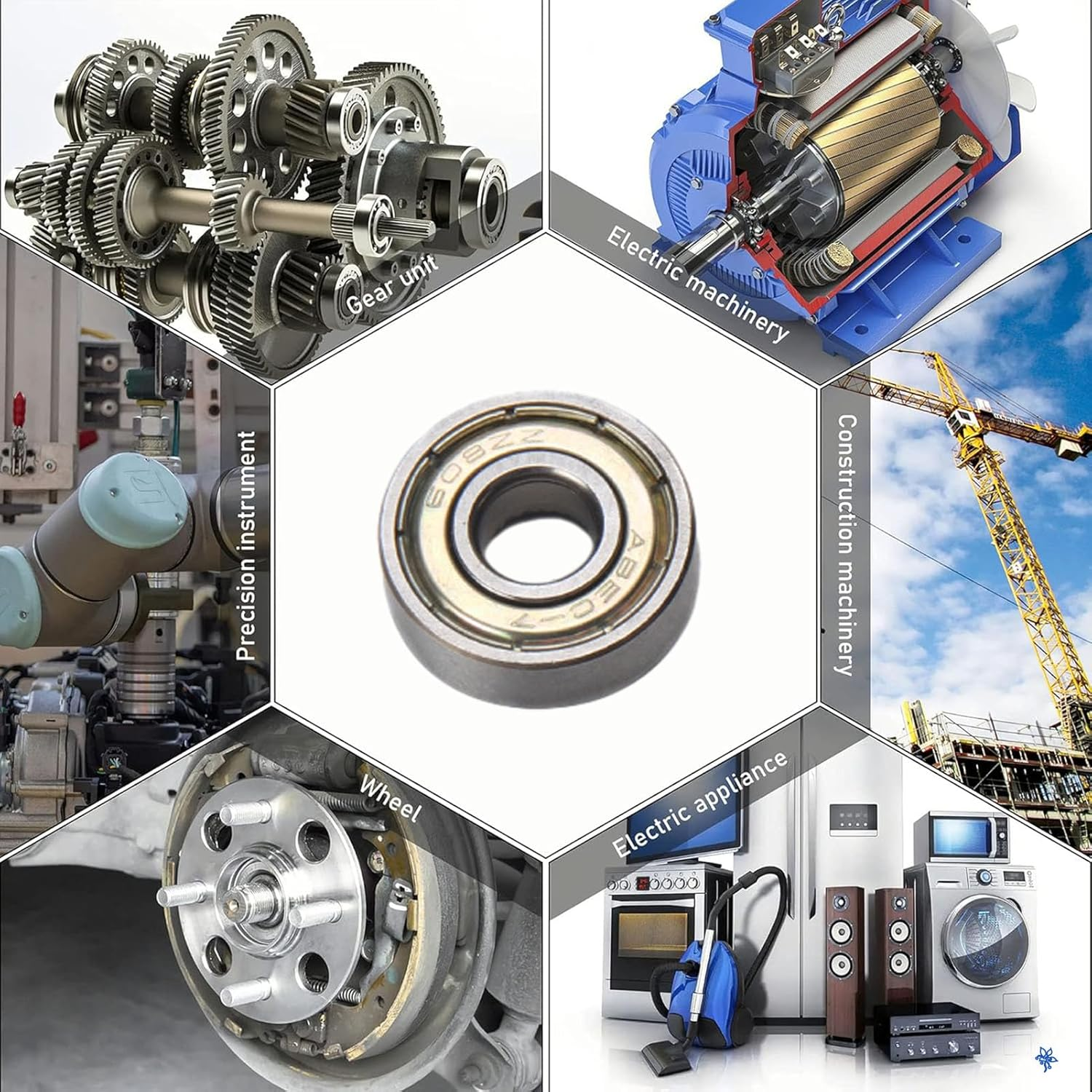 608Zz Deep Groove Ball Bearings - 12Pcs (8Mm X 22Mm X 7Mm) for Skateboard,3D Printer, DIY Mechanical Transmission Parts image number 2