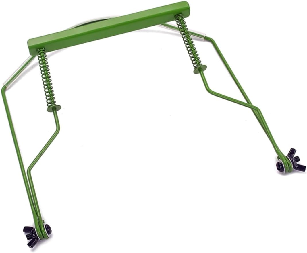 10-Hole Green Harmonica Neck Holder Metal Frame Rack, Adjustable Mouth Organ Accessory for Folk and Blues Players, Harmonica Holder for Comfortable Hands-Free Playing image number 1