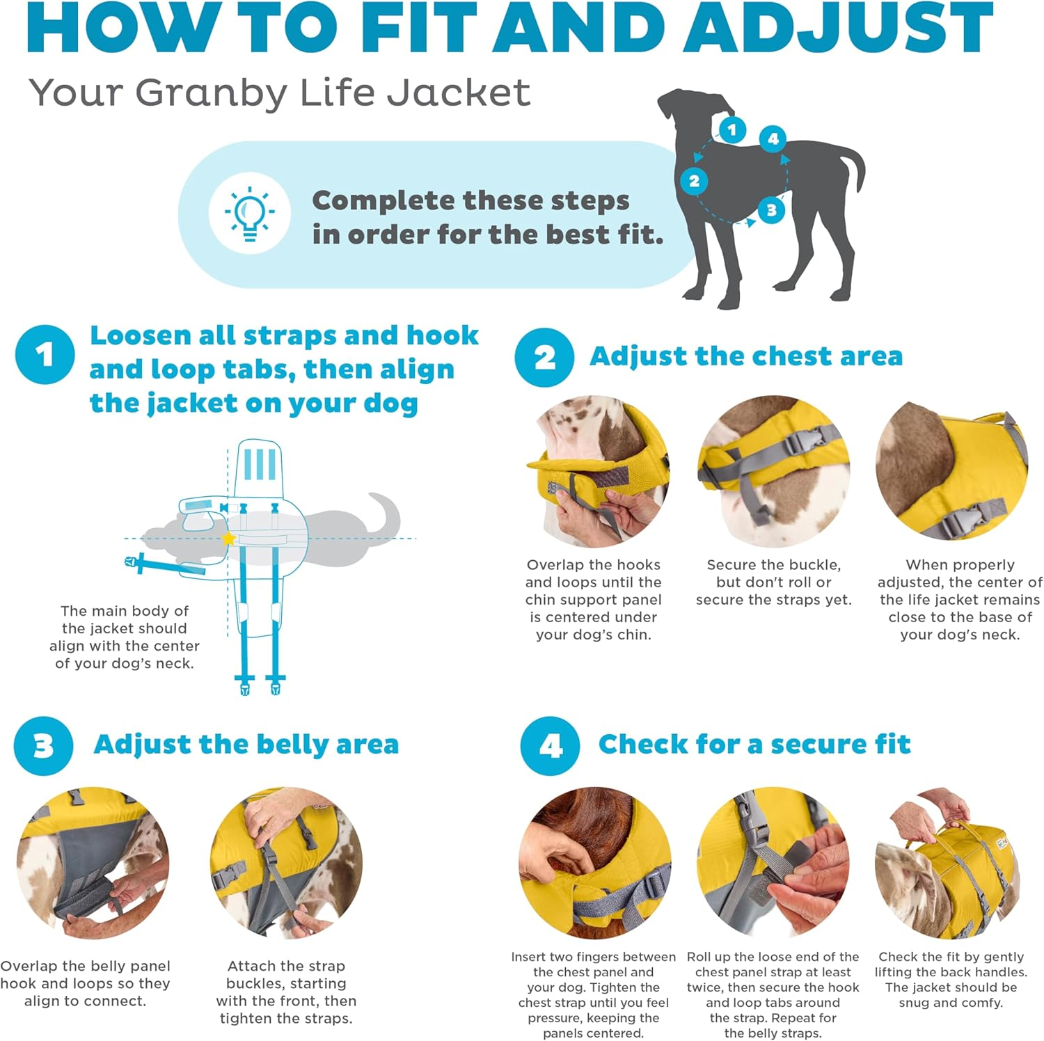 Outward Hound Granby Splash Yellow Dog Life Jacket, Medium