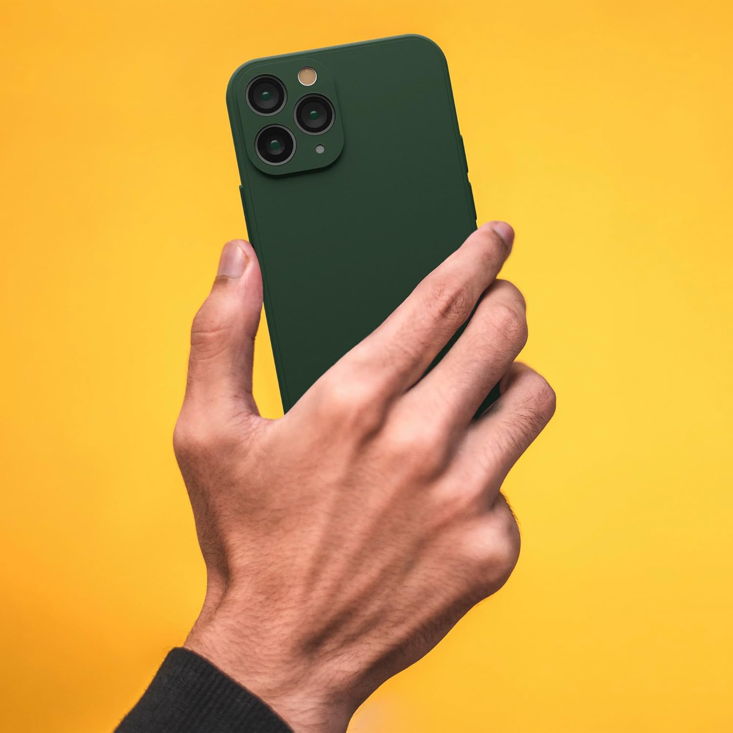 Red Ember Shockproof Case for Iphone 11 Pro 5.8-Inch, Ultra Slim Protective Liquid Silicone Matte Finish Phone Case with Soft Anti-Scratch Microfiber Lining (Green) - Blue image number 3