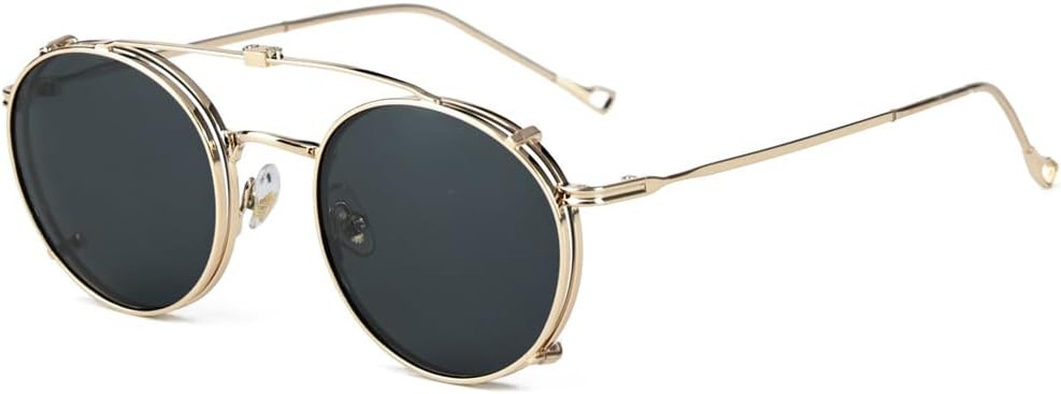 Kachawoo Flip-Up Lenses with Polarised Sunglasses Lens Clip on Sunglasses for Men Women Green Pink Blue Multifunctional Frame