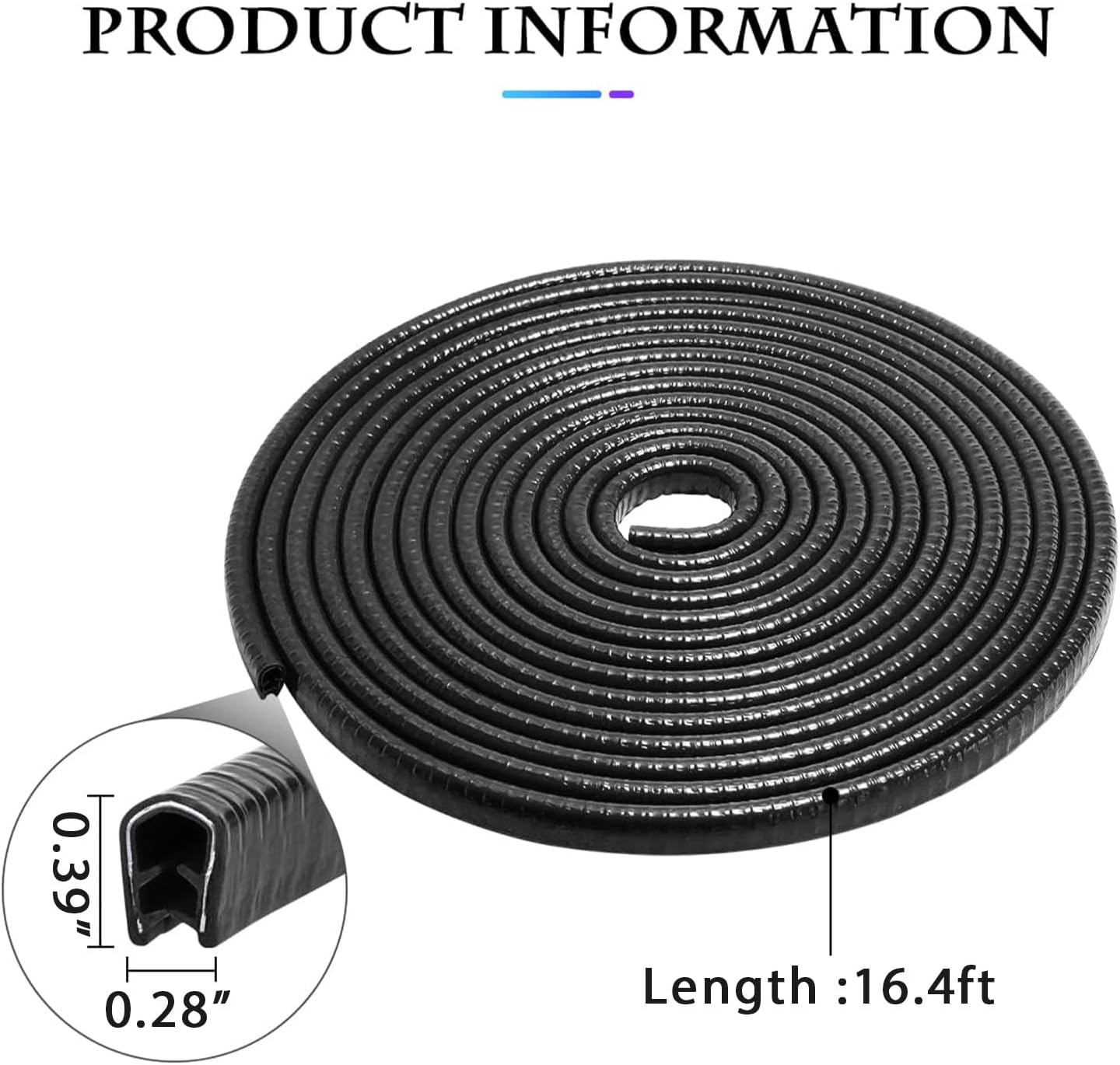 Car Door Edge Guards,16.4Ft(5M) Universal Rubber Seal U Shape Car Door Protector,Automotive Door Entry Guard Automotive Trim Car Door Edge Protector for Trucks Sedans SUV image number 5