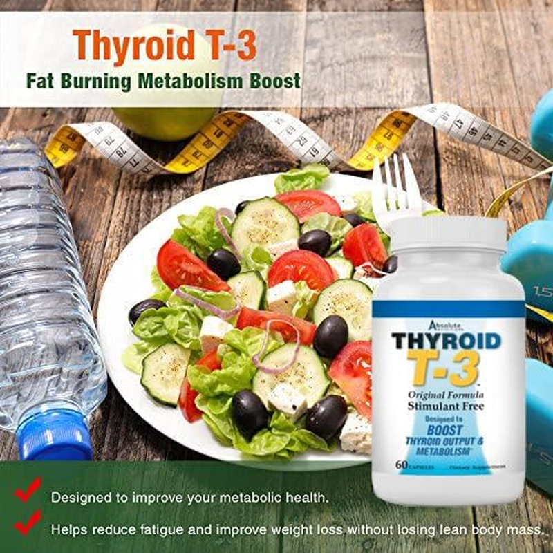 Absolute Nutrition Fat Burning Metabolism Boosting Supplement, Thyroid T-3, 60 Capsules image number 3