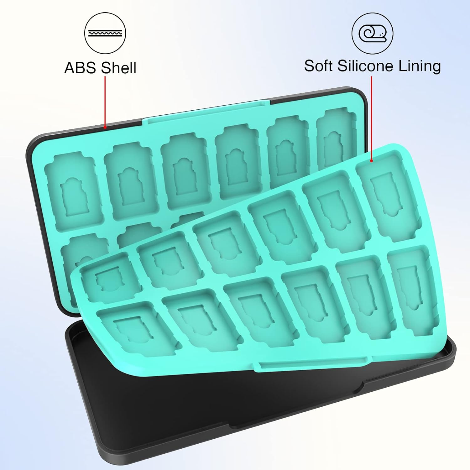 THELIFELICIOUS Switch Game Card Case for Nintendo Switch/Switch Oled/Switch Lite, Games Card Holder with 24 Game Card Slots & 24 Micro SD Card Slots.&hellip;