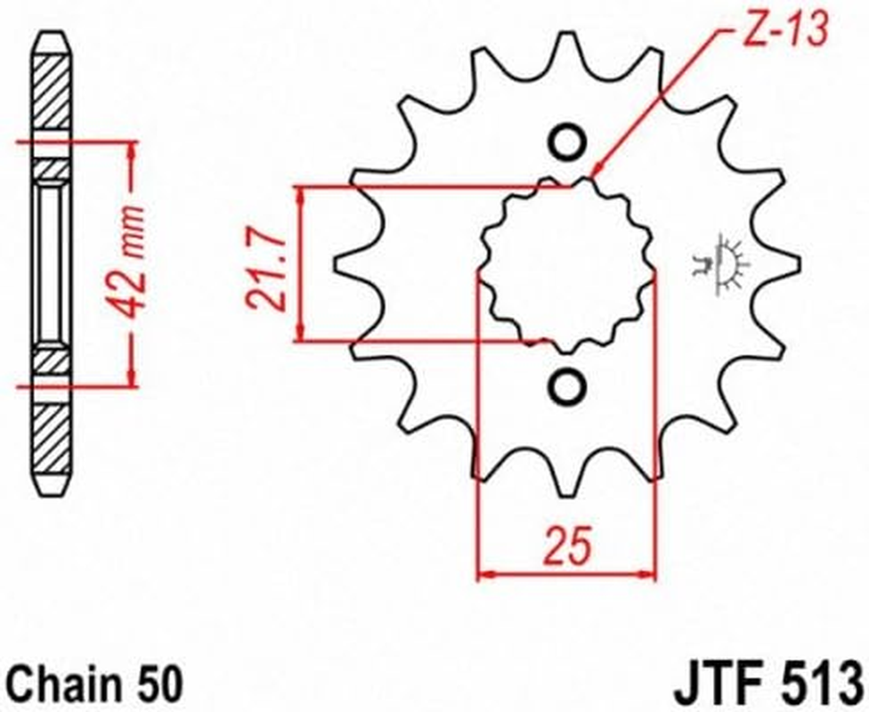 JT Sprockets JTF513.15 15T Steel Front Sprocket image number 1