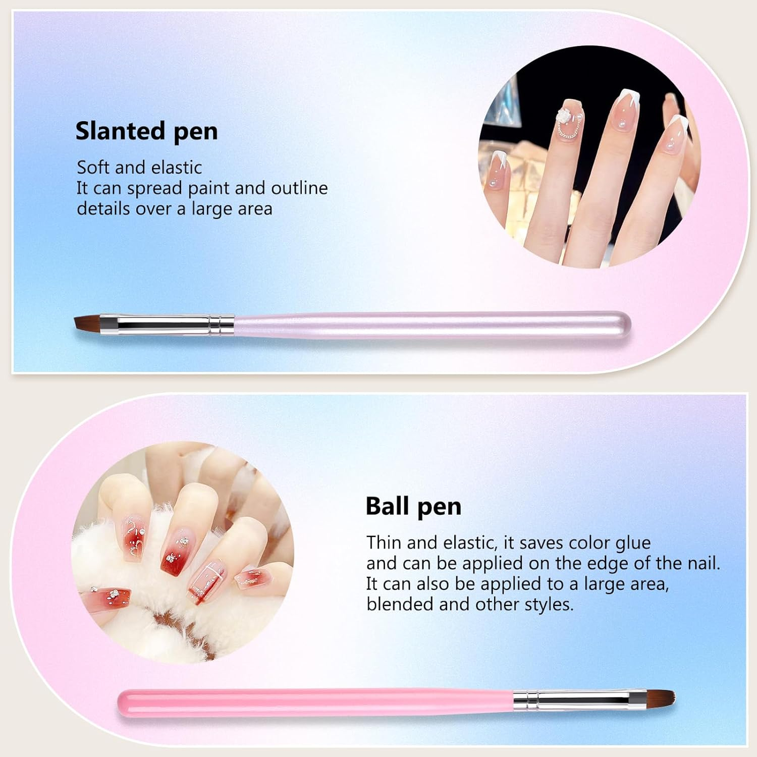11 Nail Brush Set,Geeric Nail Art Brushes Kit Nail Art Liner Brush Dotting Pens Nail Extension Gel Builder Brush Nail Art Design Pen Painting Tools for Salon DIY Home Manicure Beginner Nail Technician image number 1