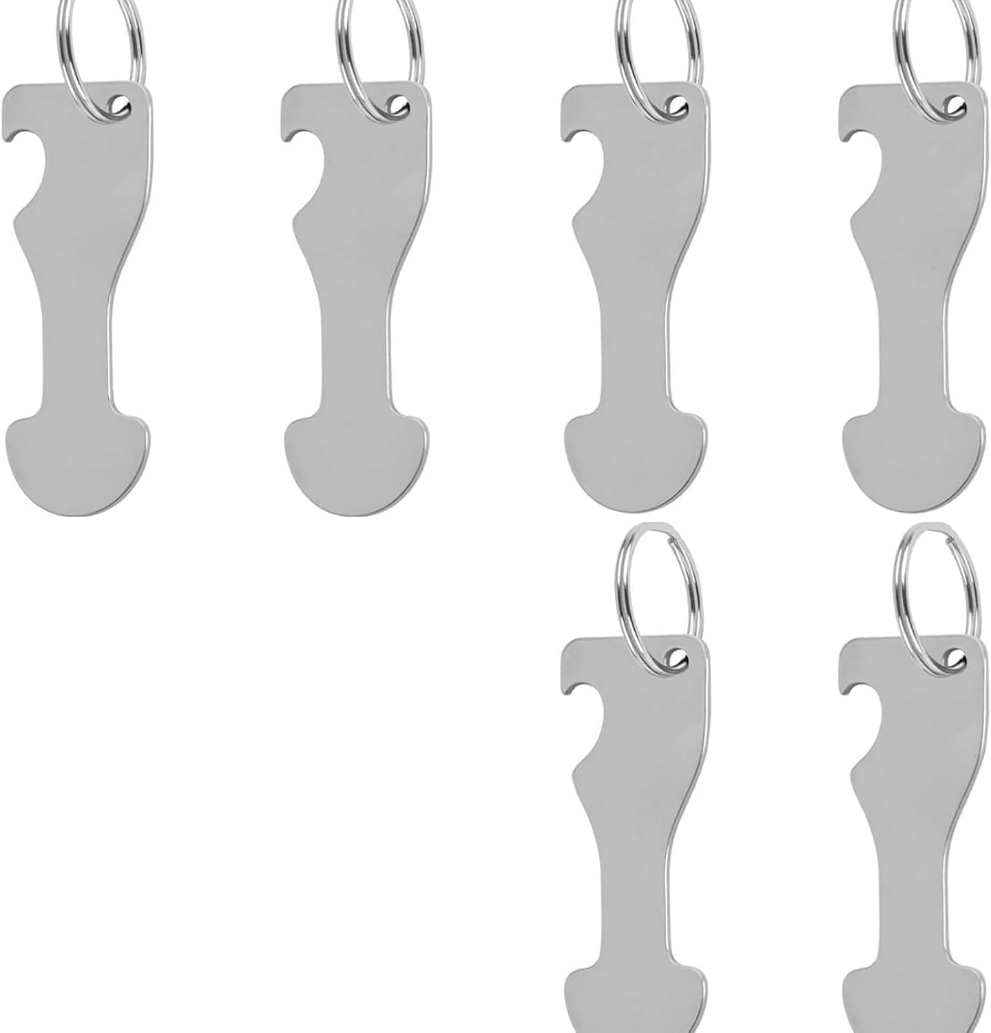 6 Pcs Titanium Steel Shopping Trolley Key, Anti-Lost Keychain with Bottle Opener, 3-Shapes Universal Fit for Supermarket Carts (2)