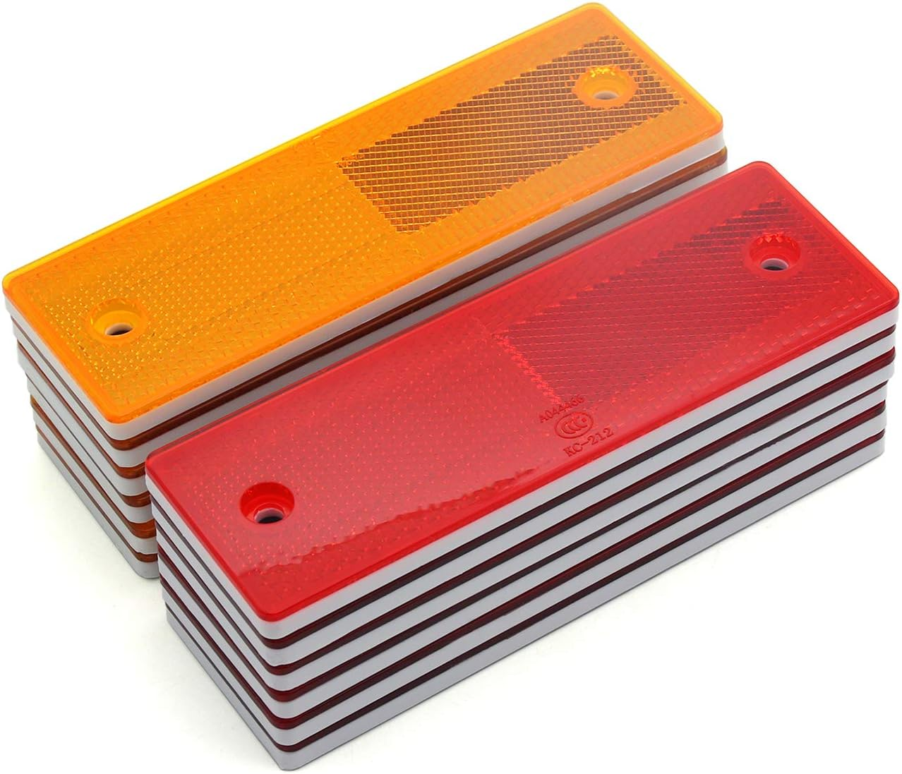 6" Rectangular Stick-On Reflectors(Kit 1/White+Red)