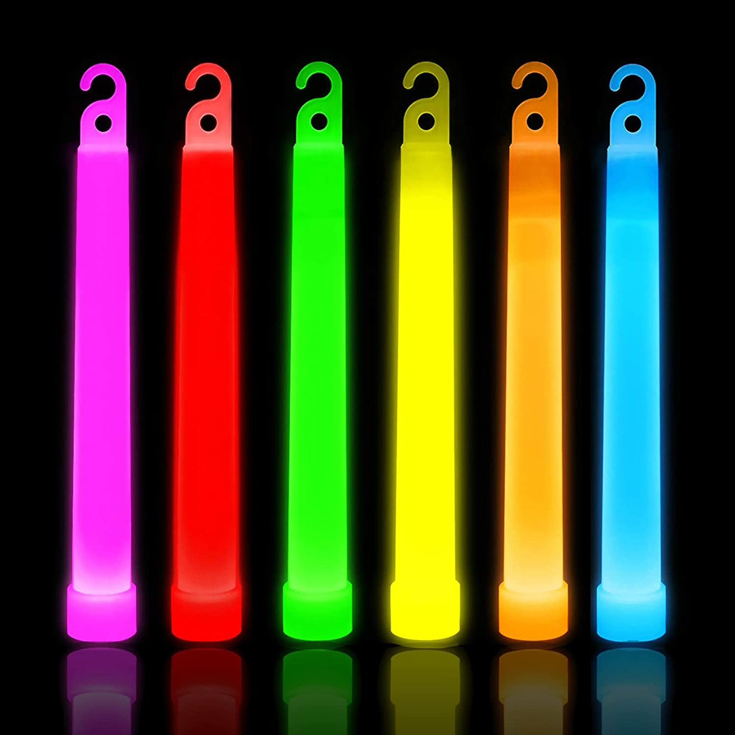 Ultra Bright Glow Sticks in Bulk - Multi Use Glowsticks for Halloween, Parties, Camping, Hiking, Emergency Light and Survival Kit - 12 Hours Duration