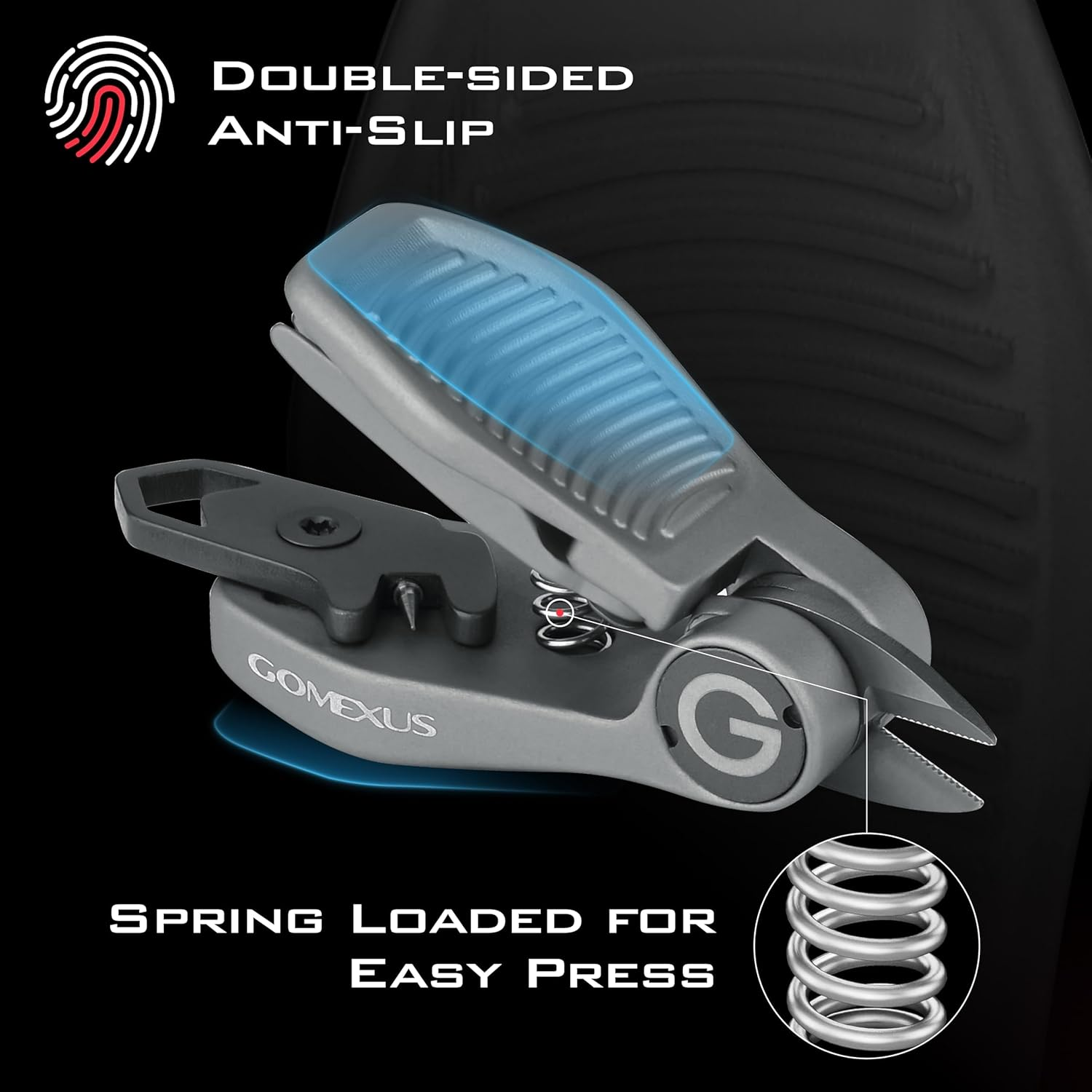 GOMEXUS Fishing Scissors, Sharkbite Fishing Line Cutter with Retractors Fly Fishing Nippers, Fishing Accessories image number 3