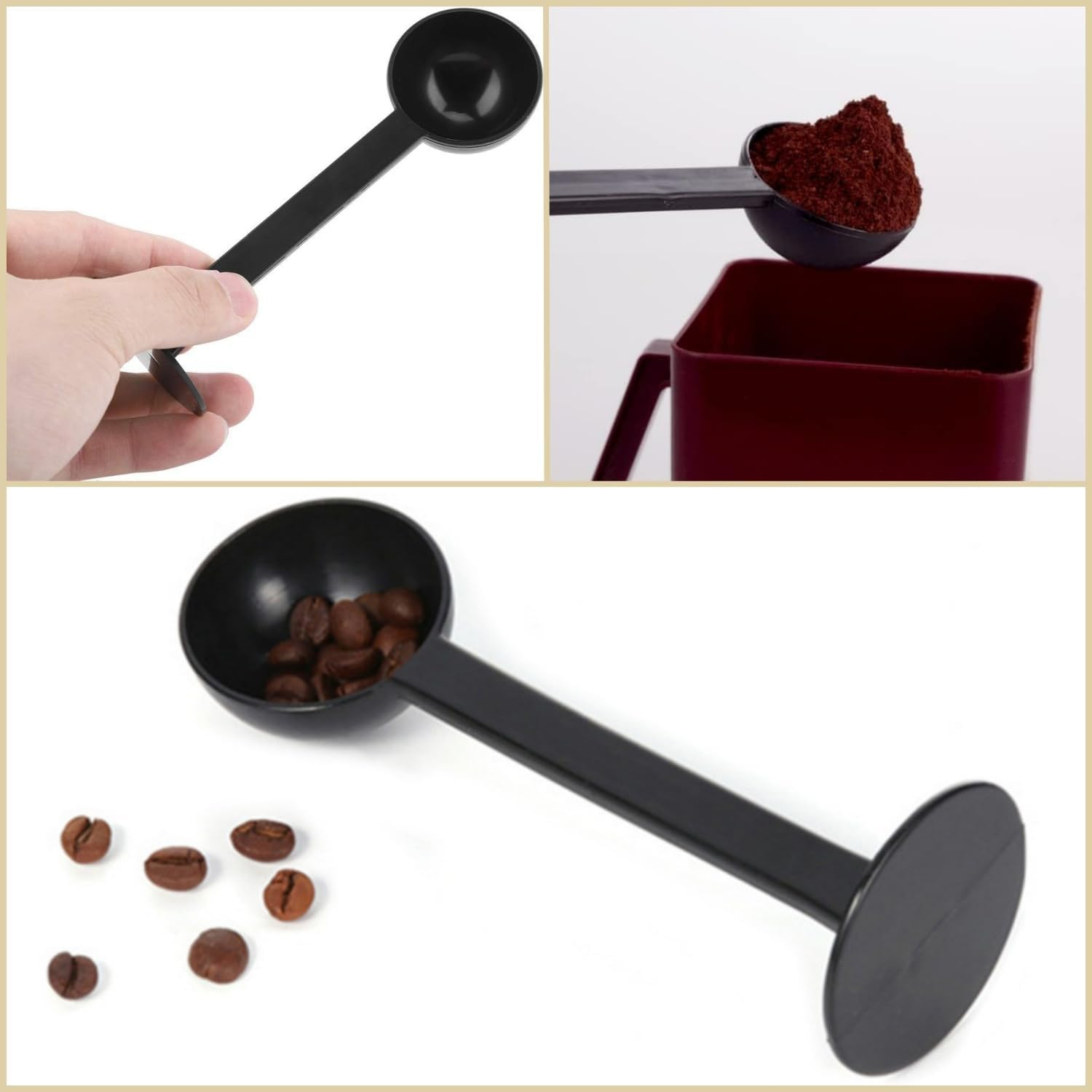 Taicols 2-In-1 Espresso Coffee Bean Spoon Tamping Scoop Tamper Tea Tool for Coffee Bean Spoon Coffee Measuring, about Coffee, Tea and Espresso, Machine Powder Spoon Coffee Kitchen Tool, Plastic image number 5