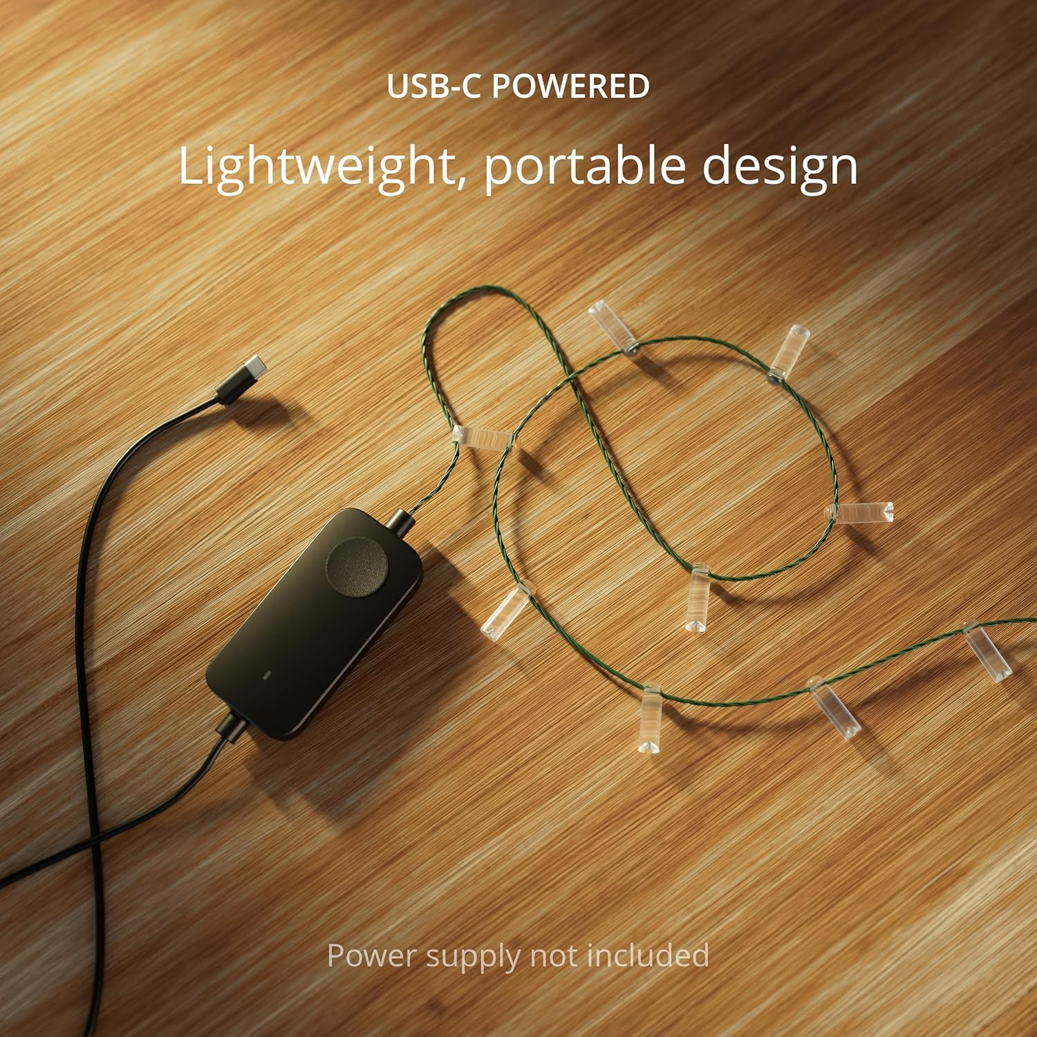 Twinkly Candies Candle-Shaped Light String with 100 RGB Leds. 6 Meters. Clear Wire. App-Controlled. Usb-C-Powered. Indoor Smart Home Lighting Decoration. image number 1