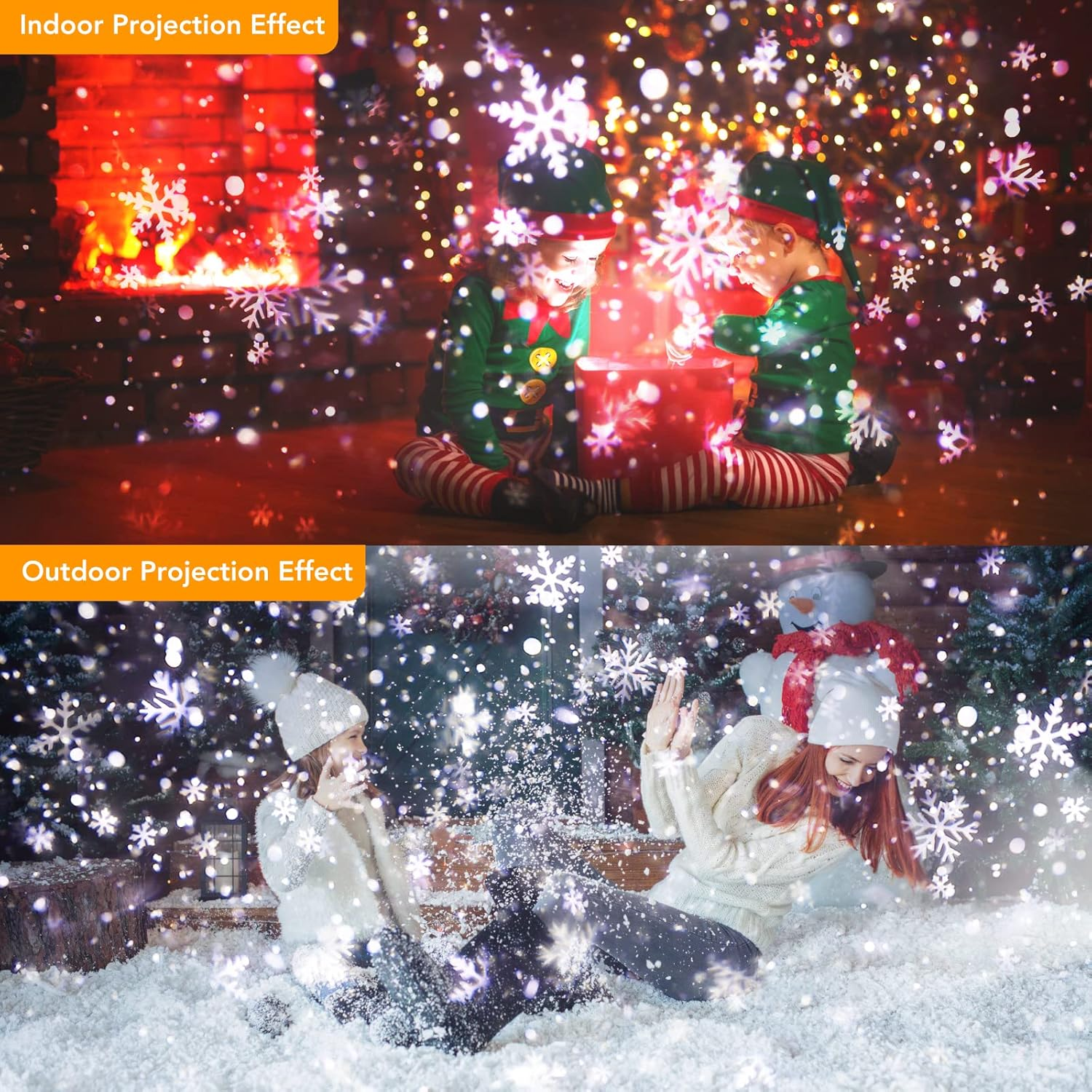 Christmas Snowflake Projector Lights Outdoor,Litake Smart Christmas Snowfall LED Lighting Projector with App,Snowfall Landscape Light, Upgrade IP65 Waterproof Rotating Projection Lamp for Winter image number 2