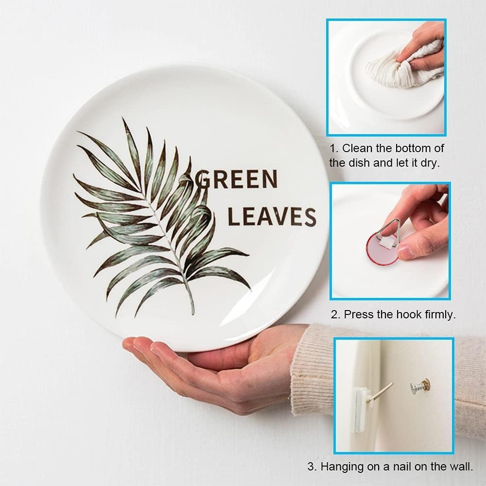 20X Disc Plate Hangers Picture Hanging Self Adhesive Stick on Invisible Hooks