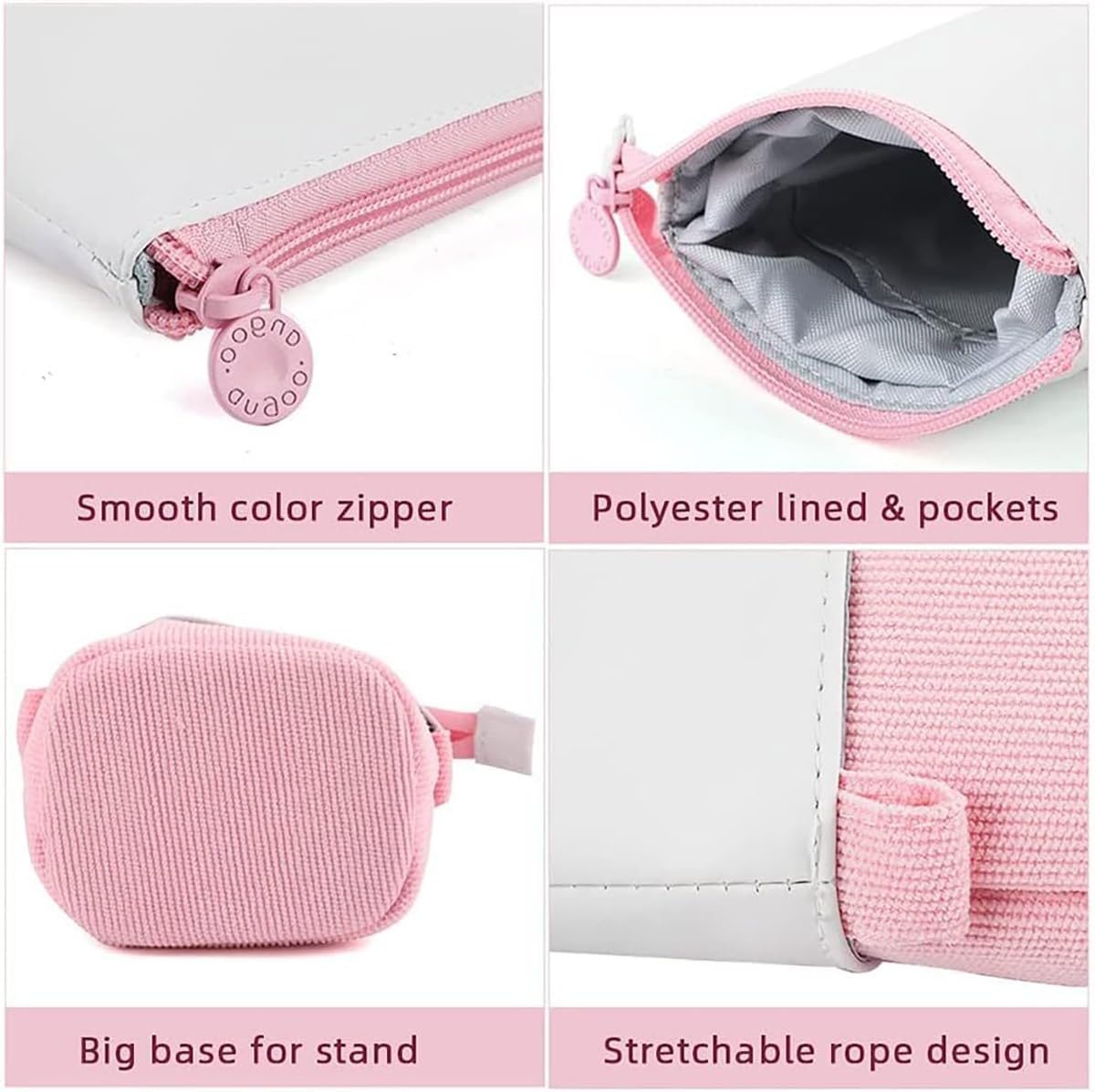 AIMALL South Korea Cute Simple Telescopic Pen Holder, Stretchable Canvas Pencil Bag, Pull-Down Design, Ideal for School and Office Supplies - Blue image number 2
