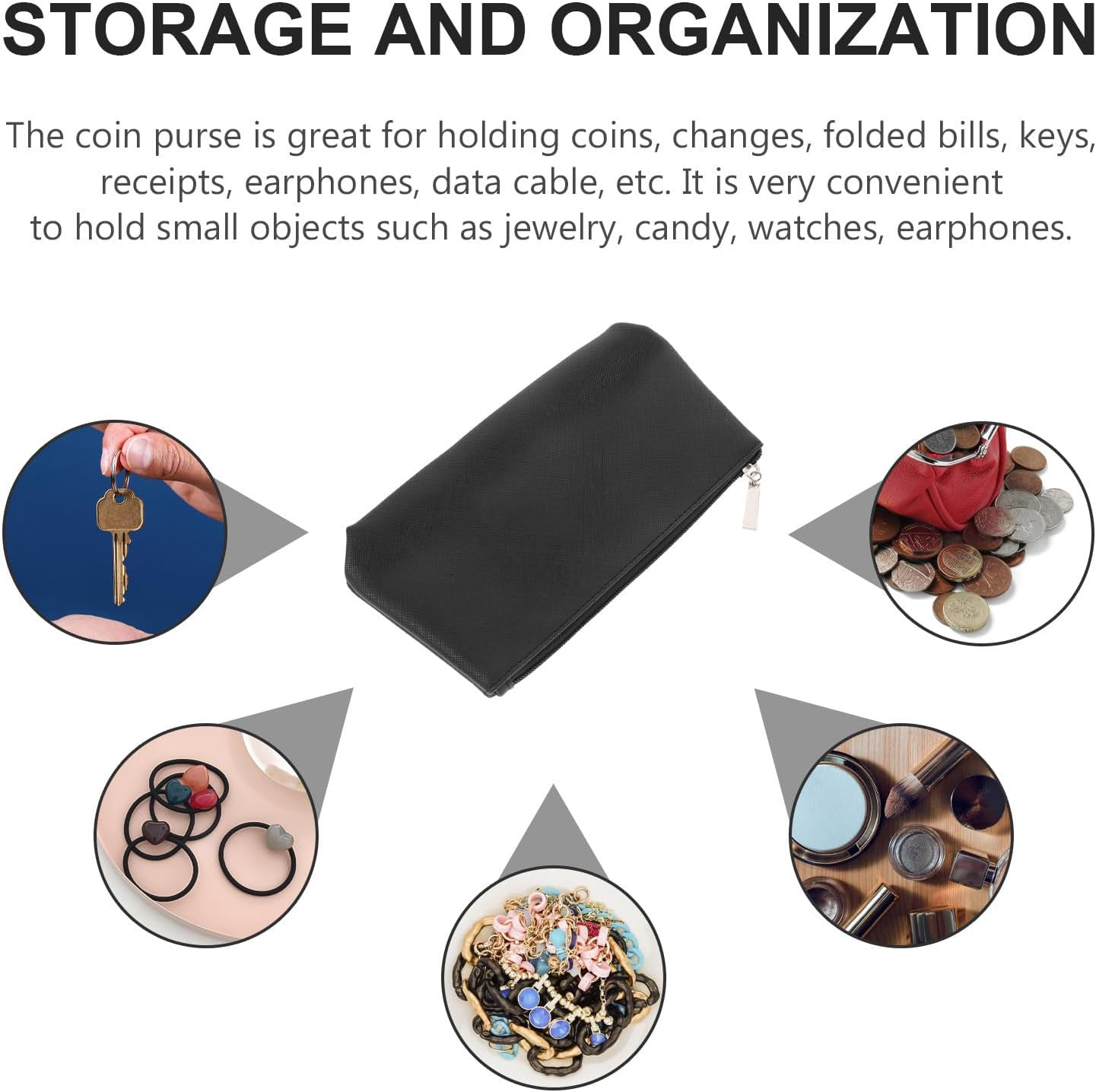 WATIIFUFU Portable Makeup Brush Storage Bag PU Leather Cosmetic Pouch Medium Travel Makeup Organizer Purple Coin Purse for Women image number 5